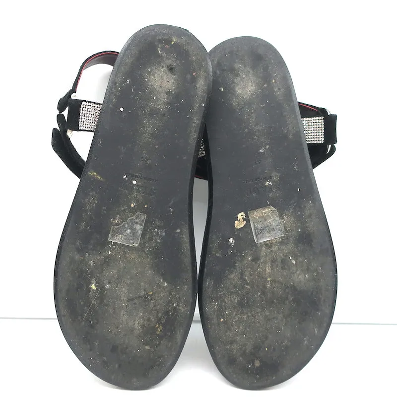 STAUD Betty Strass-Sandalen Schwarz Leder Größe 41