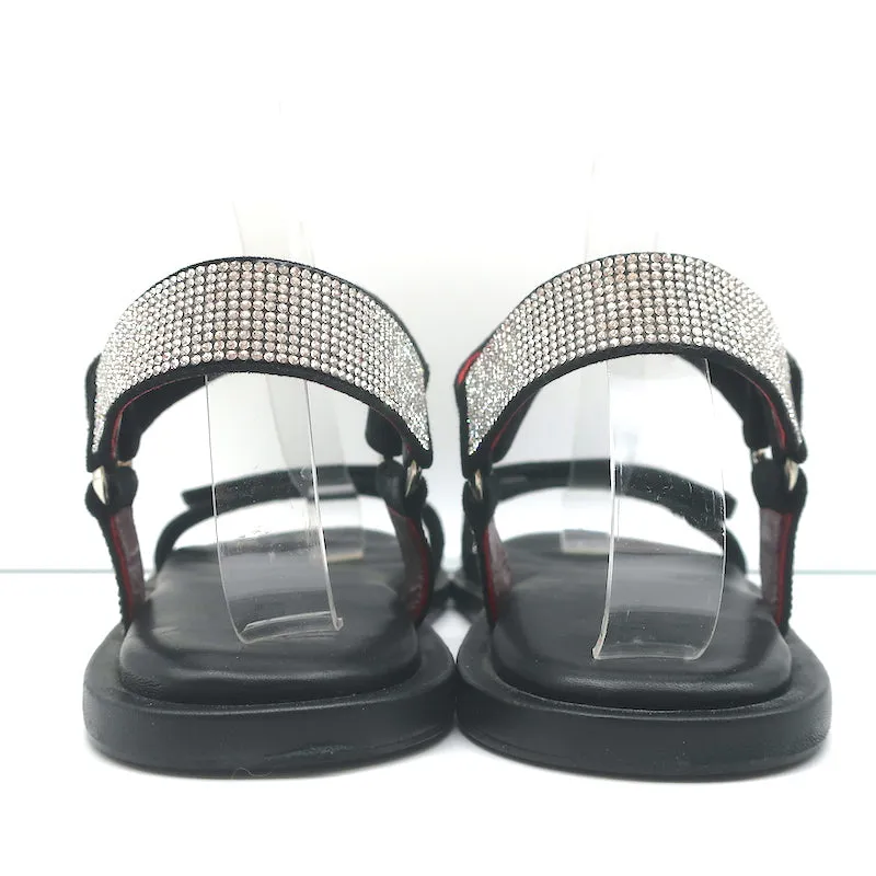 STAUD Betty Strass-Sandalen Schwarz Leder Größe 41