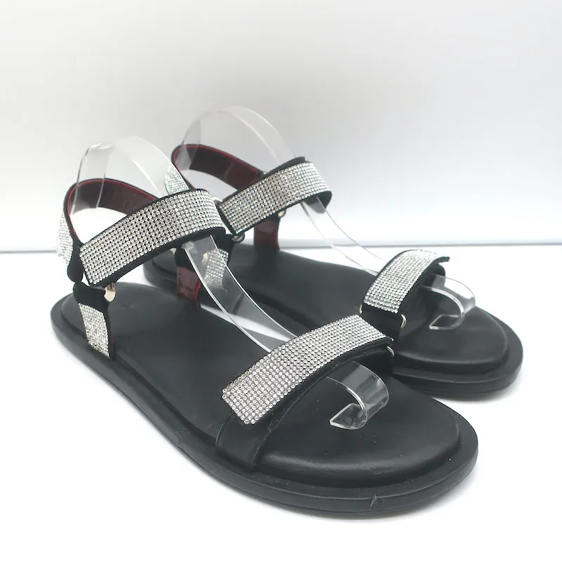 STAUD Betty Strass-Sandalen Schwarz Leder Größe 41