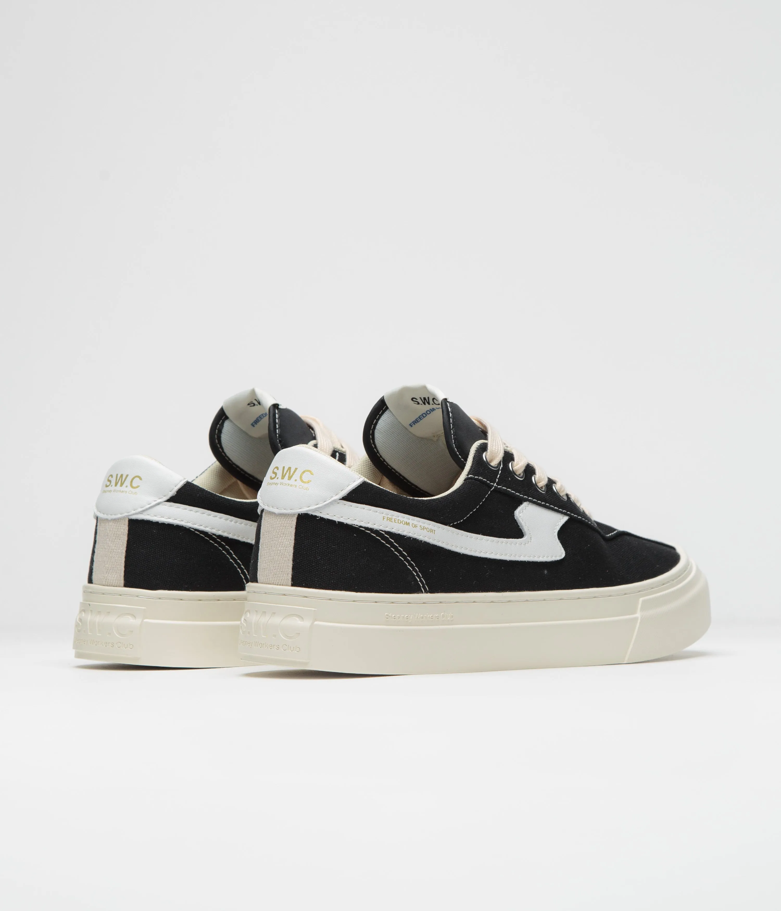 Stepney Workers Club Dellow Canvas S-Strike Cup Schuhe - Schwarz / Weiß Stepney Workers Club Schuhe