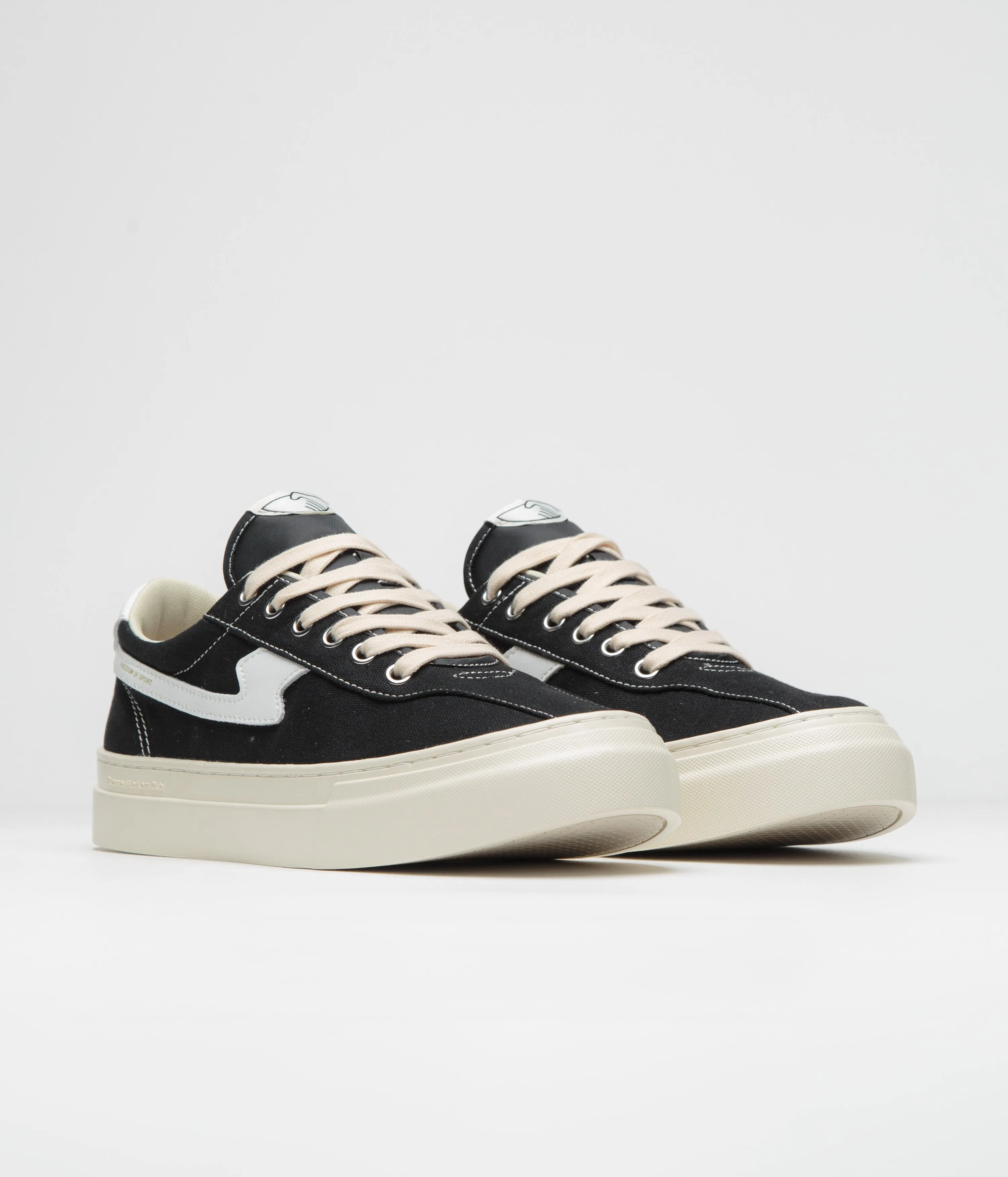 Stepney Workers Club Dellow Canvas S-Strike Cup Schuhe - Schwarz / Weiß Stepney Workers Club Schuhe