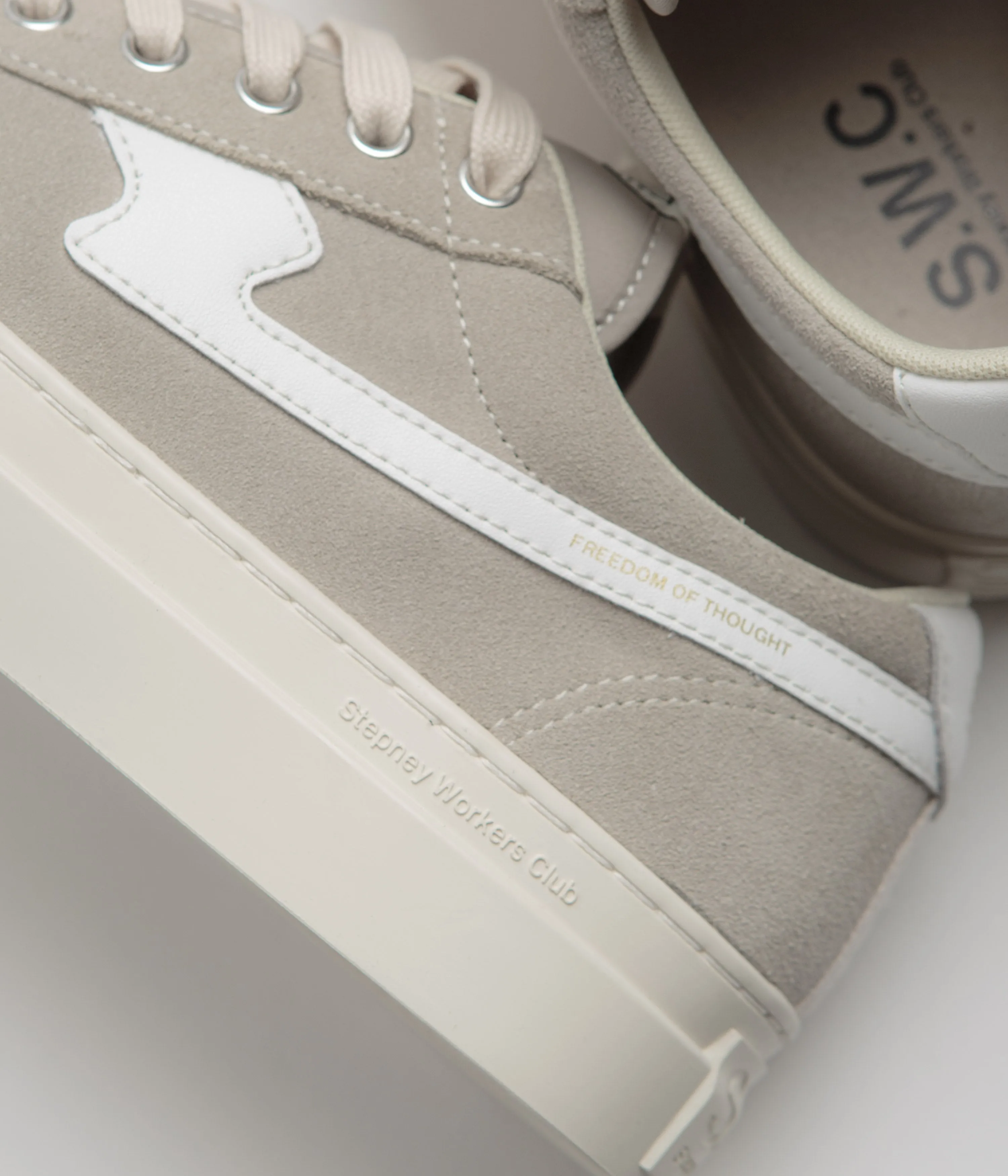 Stepney Workers Club Dellow S-Strike Cup Schuhe - Hellgrau / Weiß Stepney Workers Club Schuhe