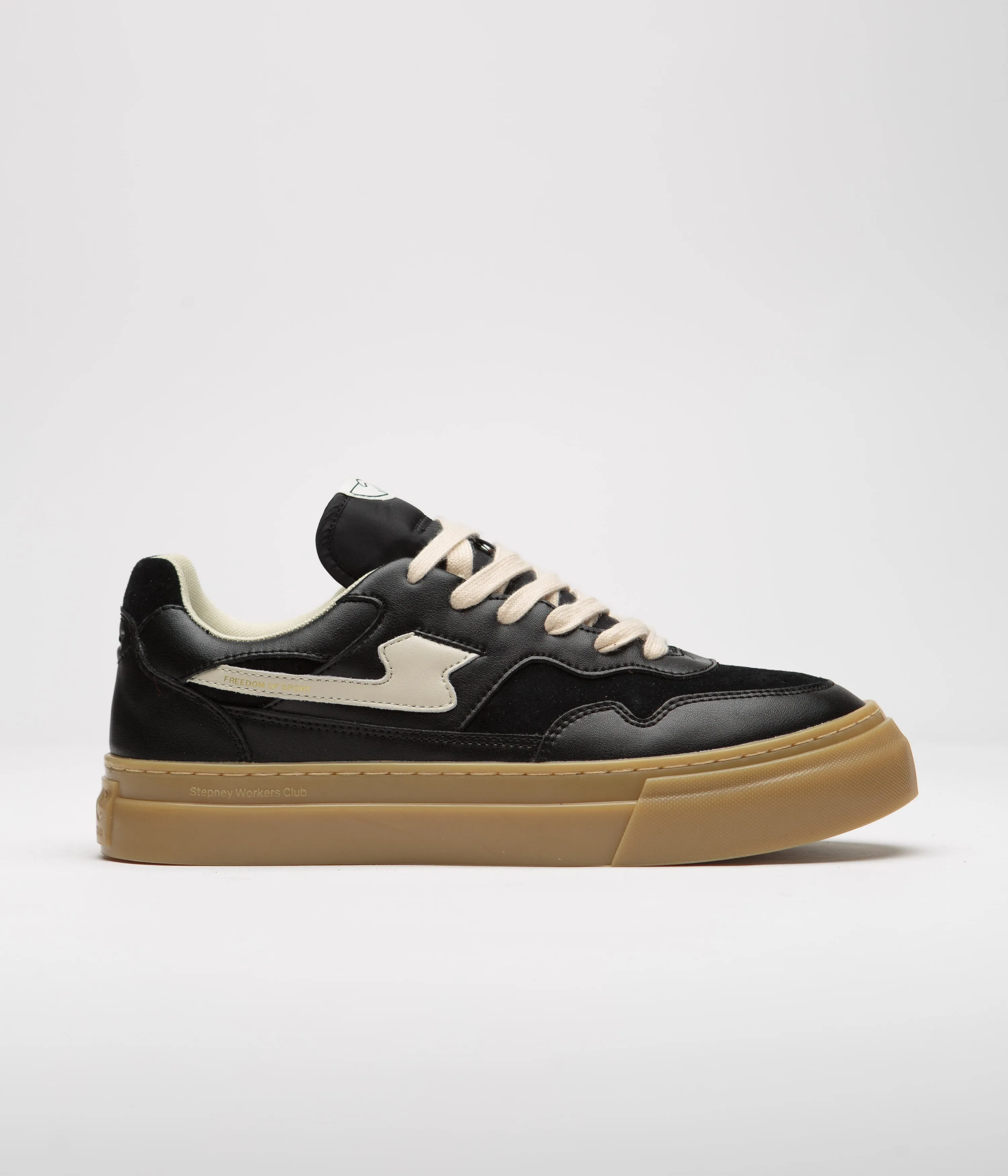 Stepney Workers Club Pearl S-Strike Lederschuhe - Schwarz / Gummi Stepney Workers Club Schuhe