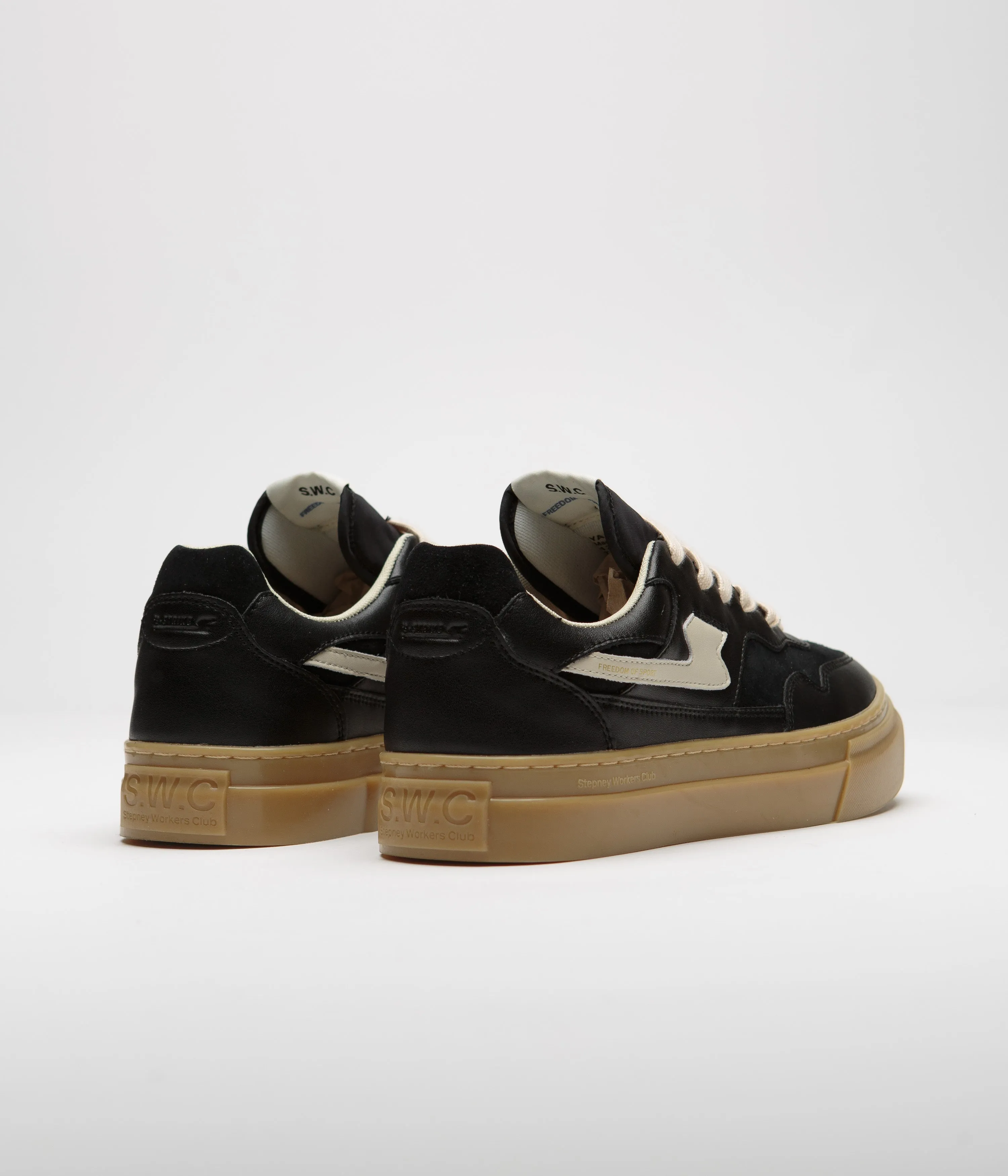 Stepney Workers Club Pearl S-Strike Lederschuhe - Schwarz / Gummi Stepney Workers Club Schuhe