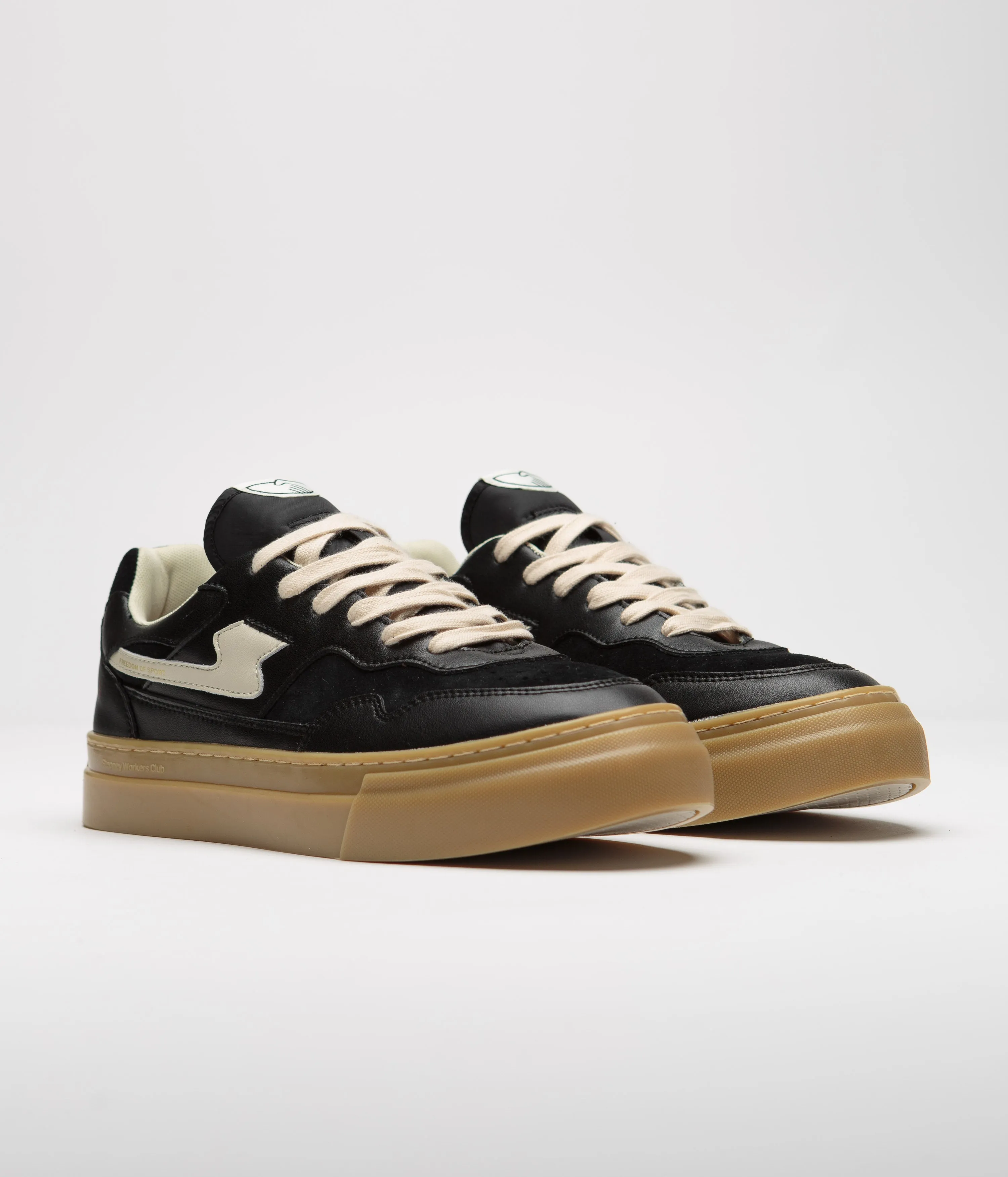 Stepney Workers Club Pearl S-Strike Lederschuhe - Schwarz / Gummi Stepney Workers Club Schuhe