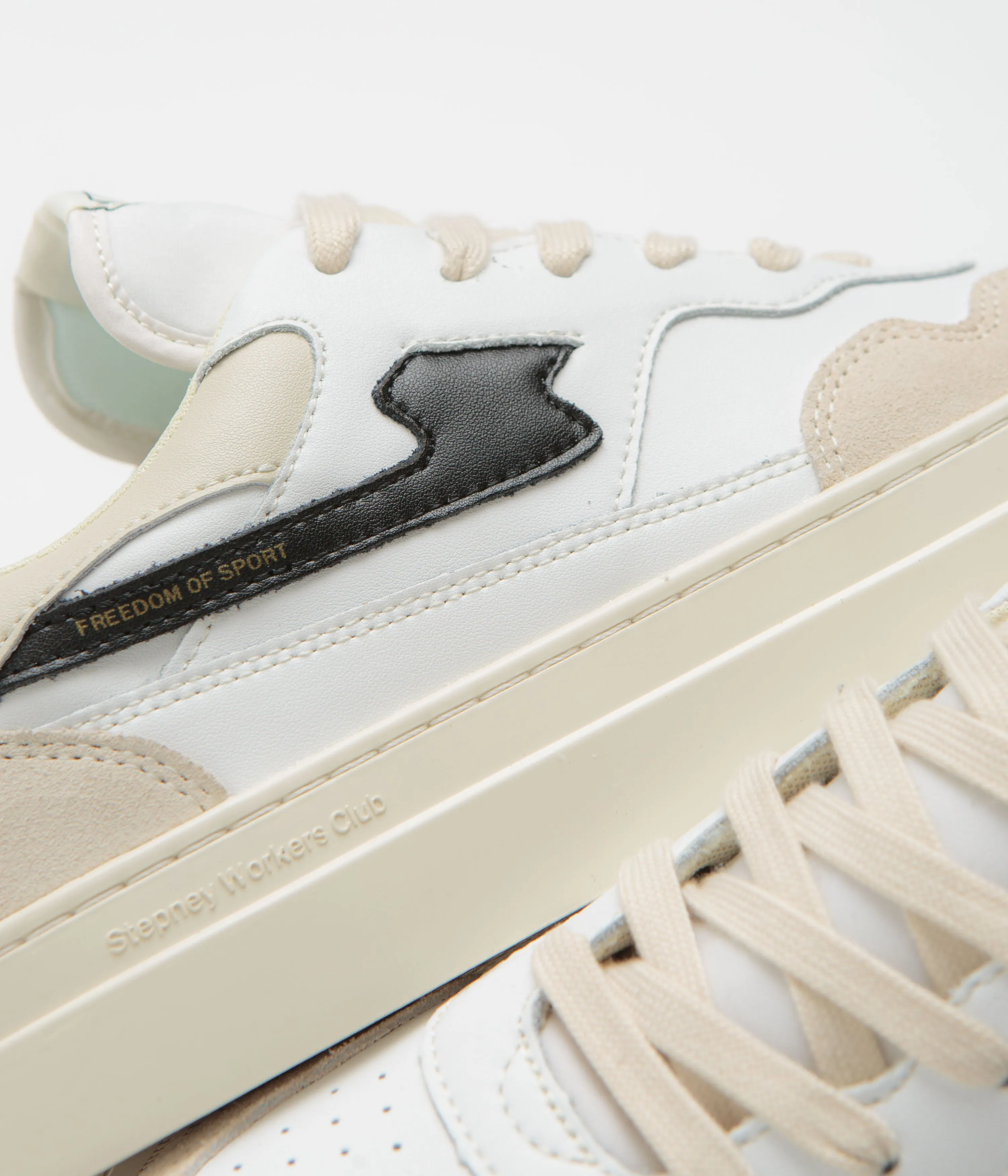 Stepney Workers Club Pearl S-Strike Lederschuhe - Frühlingsschwarze Stepney Workers Club Schuhe