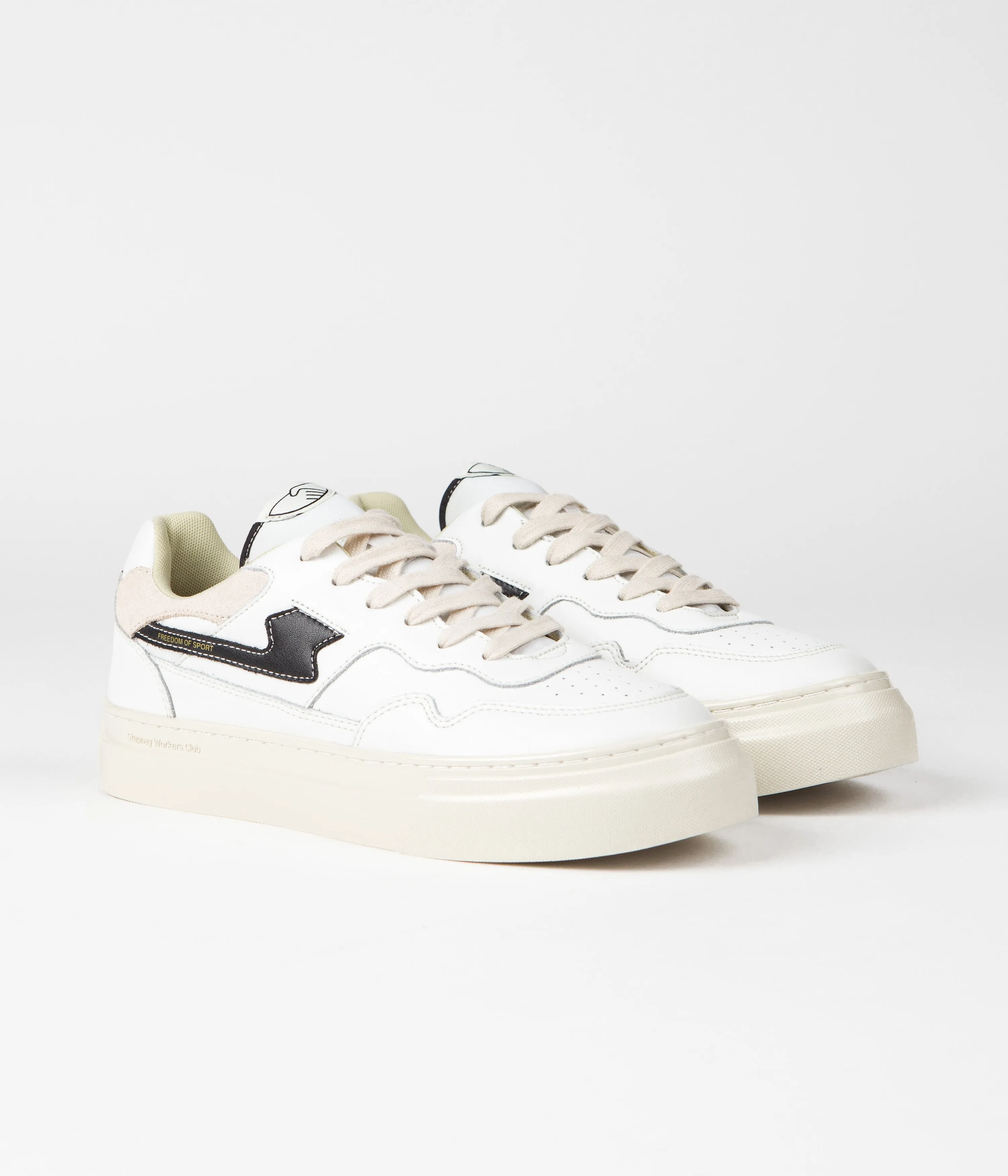 Stepney Workers Club Pearl S-Strike Lederschuhe - Weiß / Schwarz Stepney Workers Club Schuhe