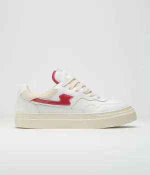 Stepney Workers Club Pearl S-Strike Lederschuhe - Weiß / Rot Stepney Workers Club Schuhe