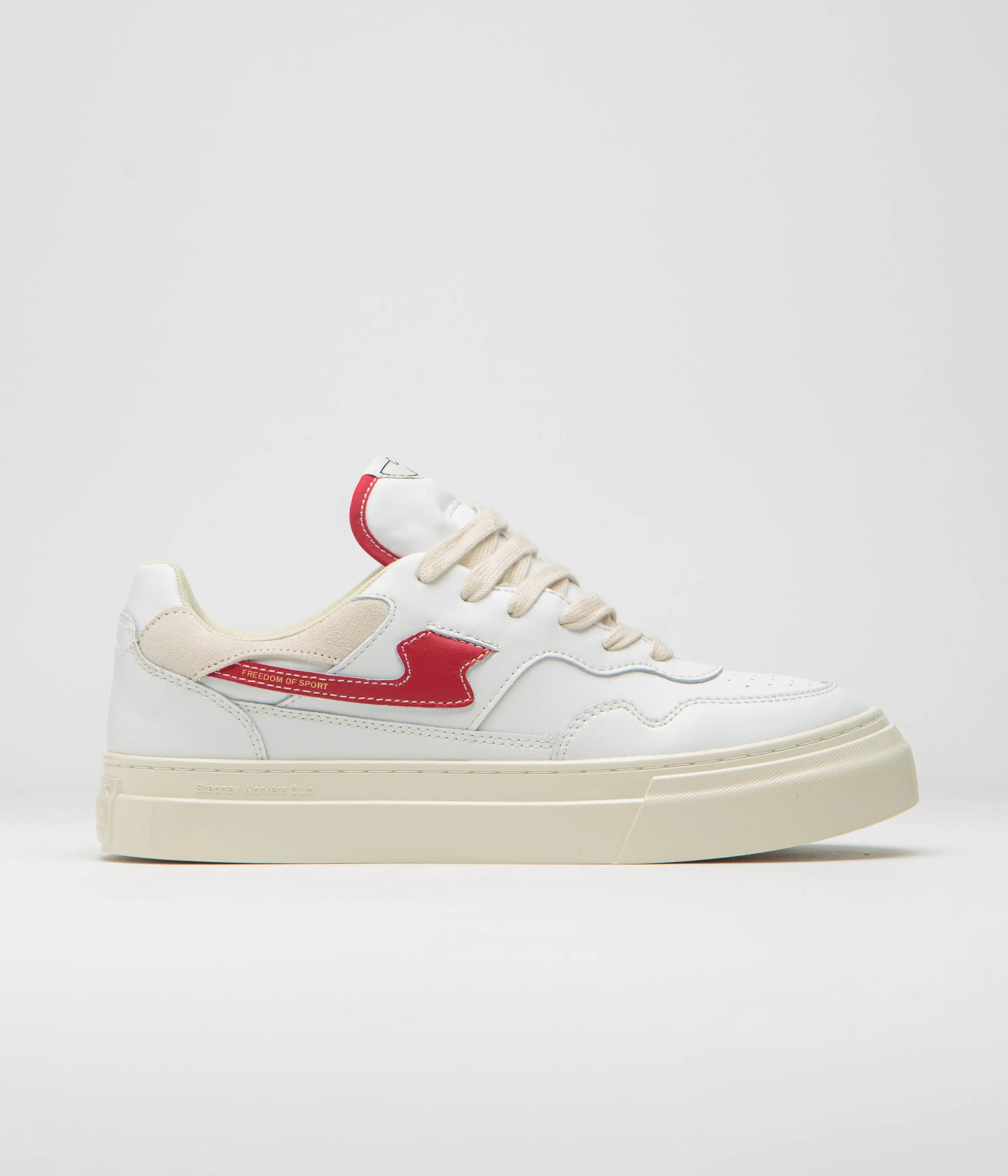 Stepney Workers Club Pearl S-Strike Lederschuhe - Weiß / Rot Stepney Workers Club Schuhe