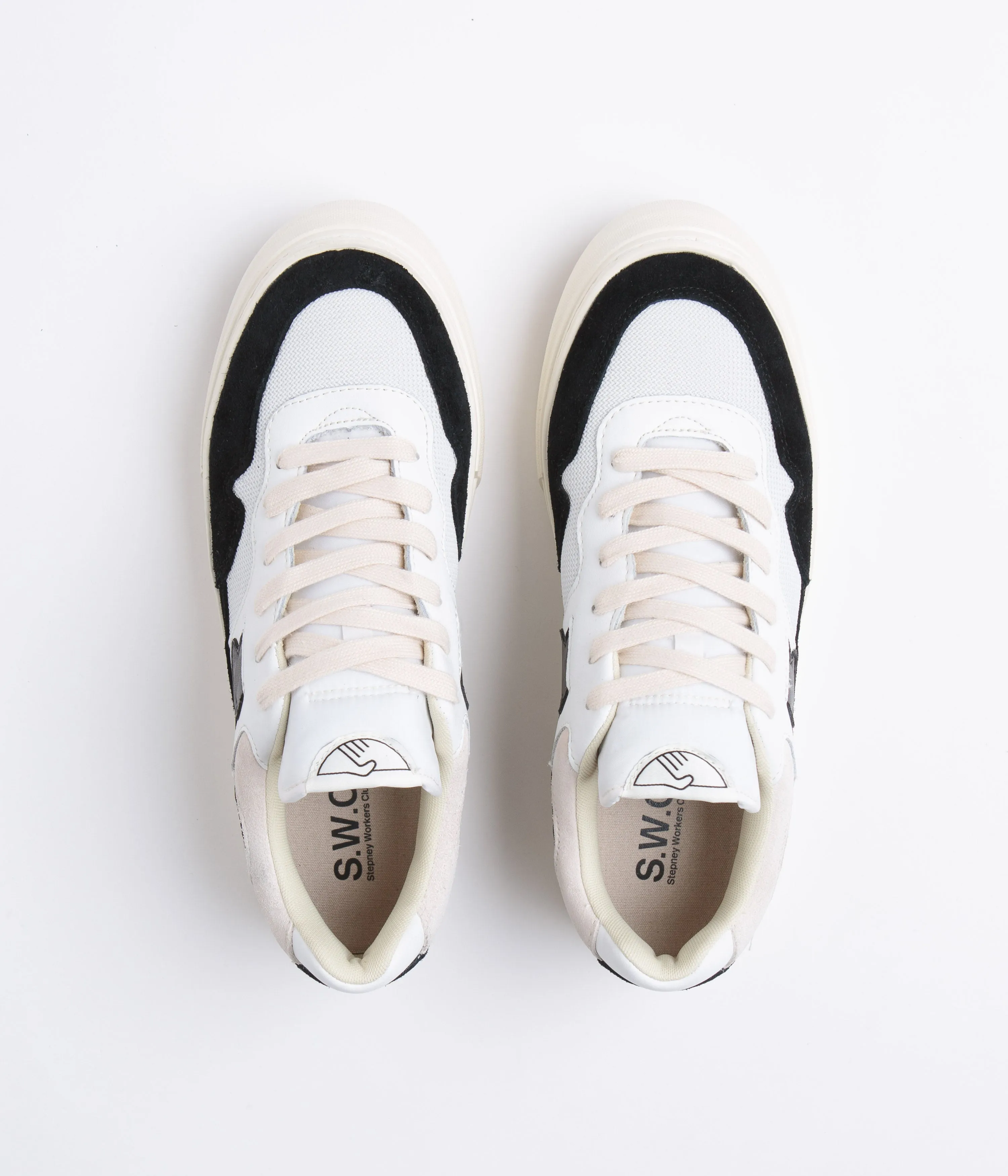 Stepney Workers Club Pearl S-Strike Wildlederschuhe - Weiß / Schwarz Stepney Workers Club Schuhe