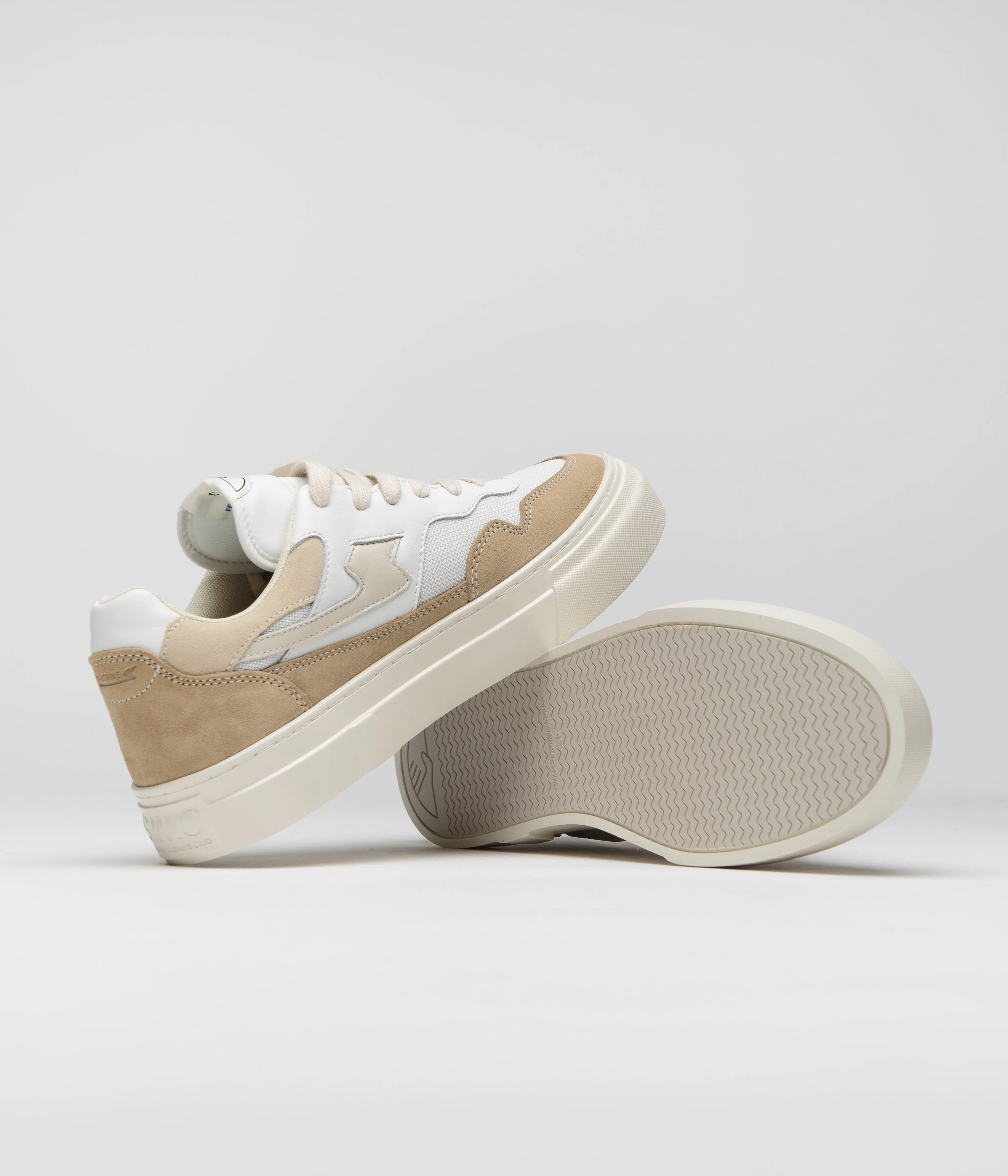 Stepney Workers Club Pearl S-Strike Wildlederschuhe - Weiß / Erde Stepney Workers Club Schuhe