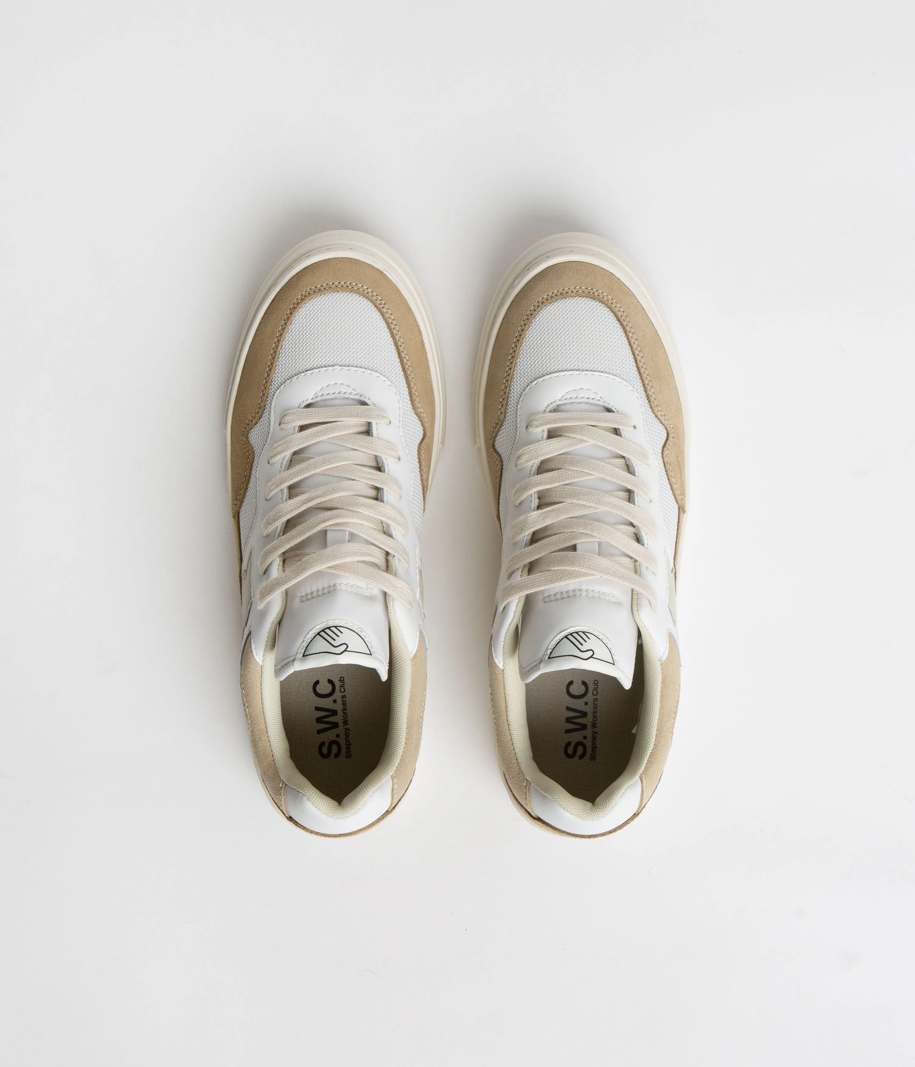 Stepney Workers Club Pearl S-Strike Wildlederschuhe - Weiß / Erde Stepney Workers Club Schuhe