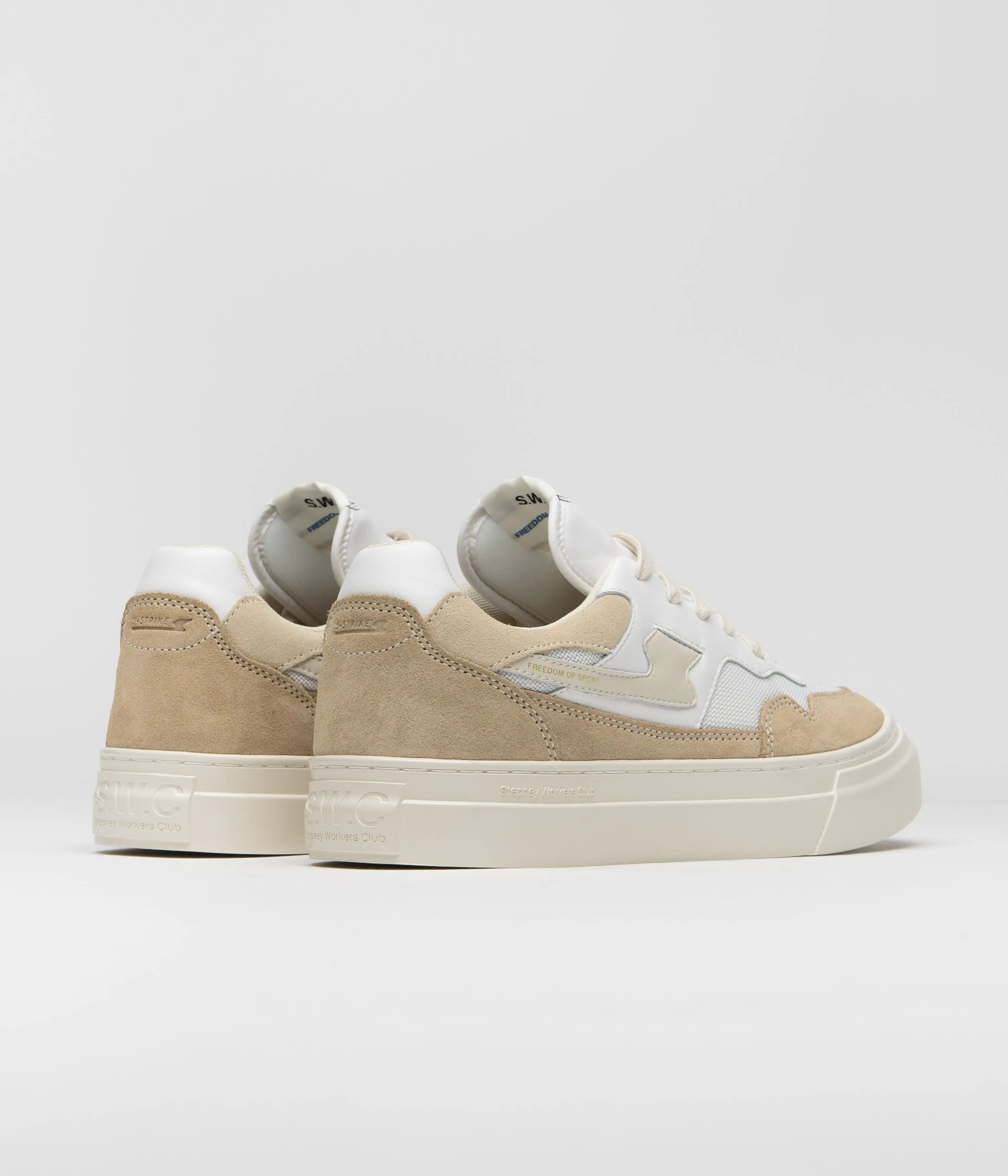 Stepney Workers Club Pearl S-Strike Wildlederschuhe - Weiß / Erde Stepney Workers Club Schuhe