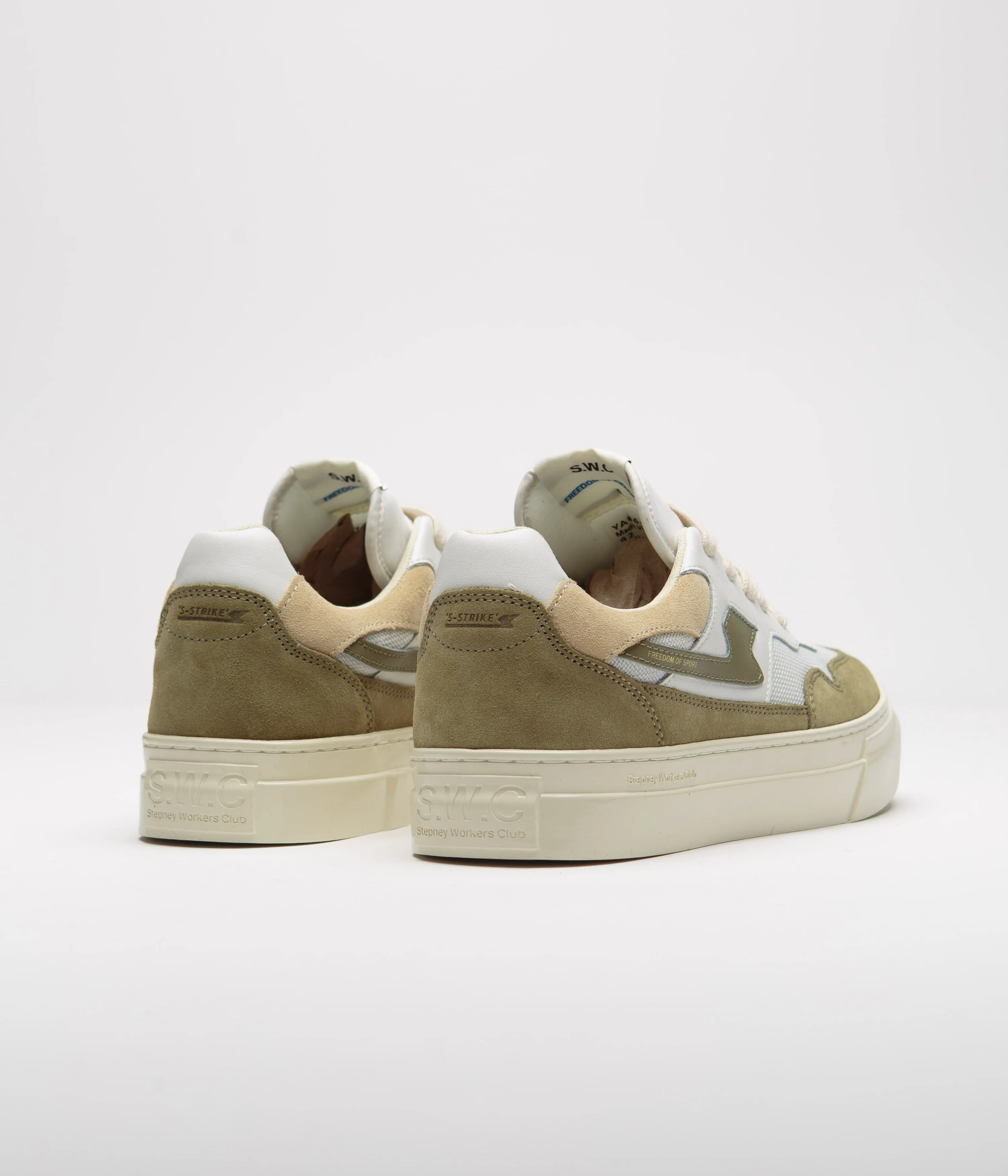 Stepney Workers Club Pearl S-Strike Wildlederschuhe - Weiß / Moos Stepney Workers Club Schuhe