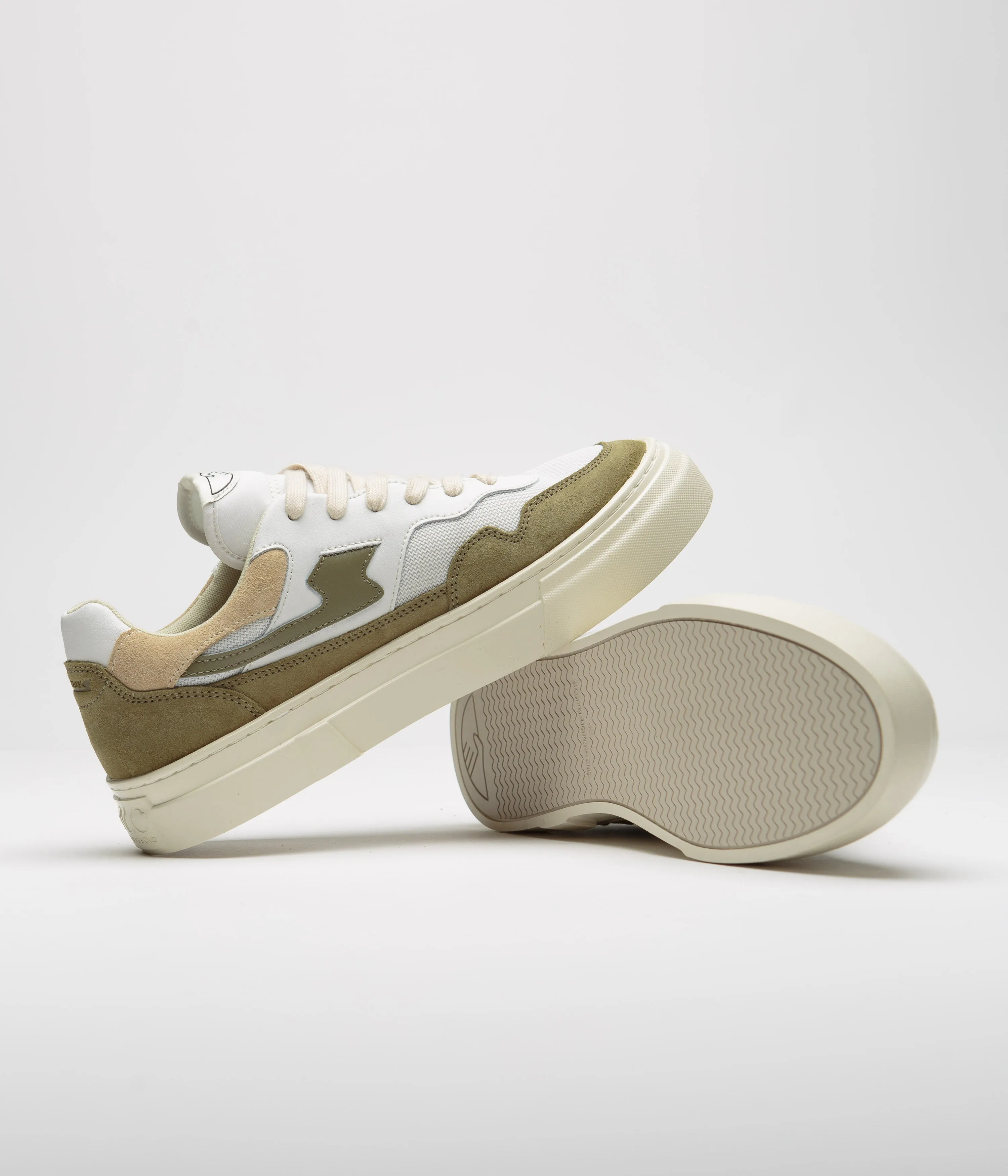 Stepney Workers Club Pearl S-Strike Wildlederschuhe - Weiß / Moos Stepney Workers Club Schuhe