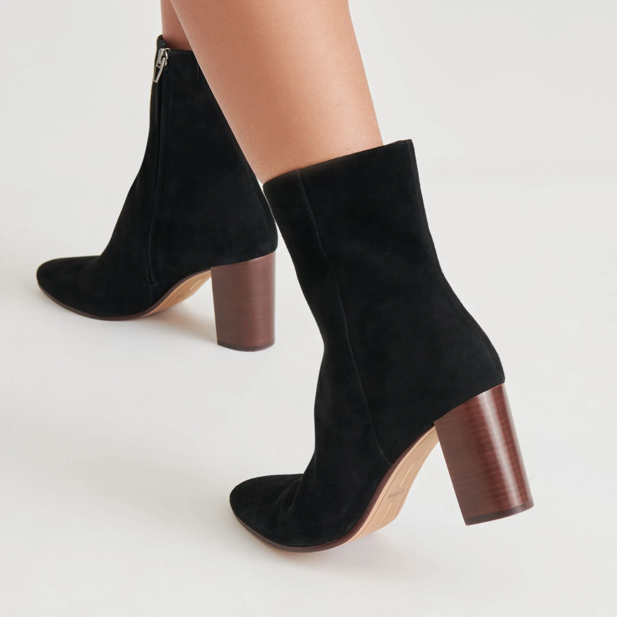 SUZY STIEFELETTEN ONYX WILDLEDER