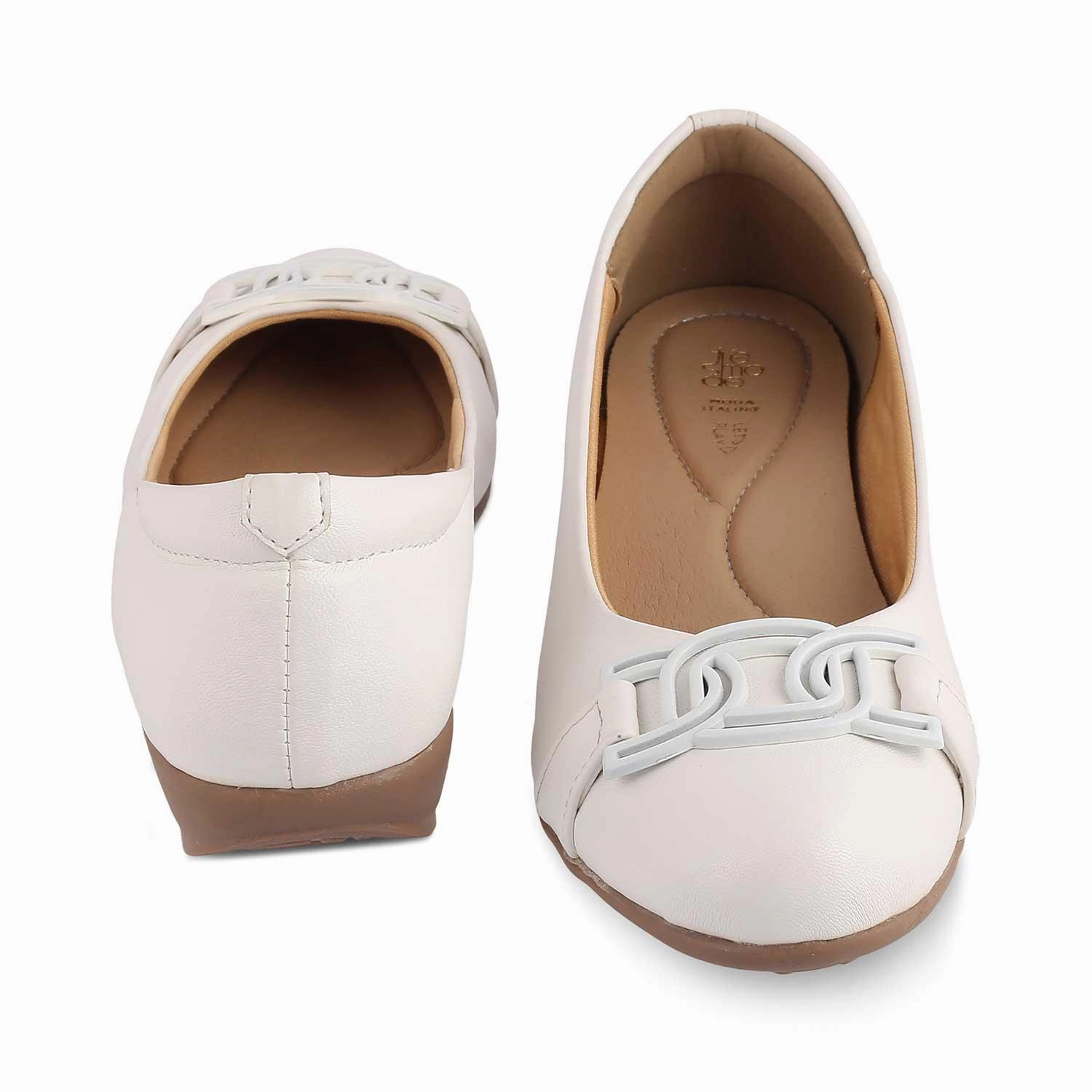 Die Geom Weiß Damen Ballerinas Tresmode