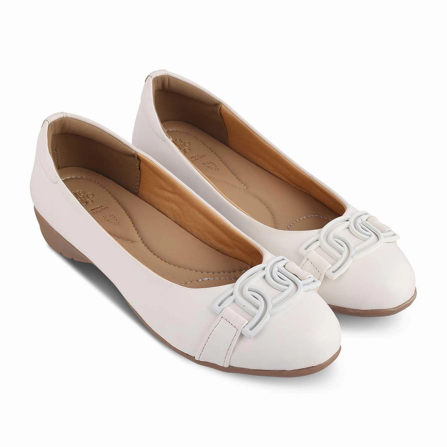 Die Geom Weiß Damen Ballerinas Tresmode