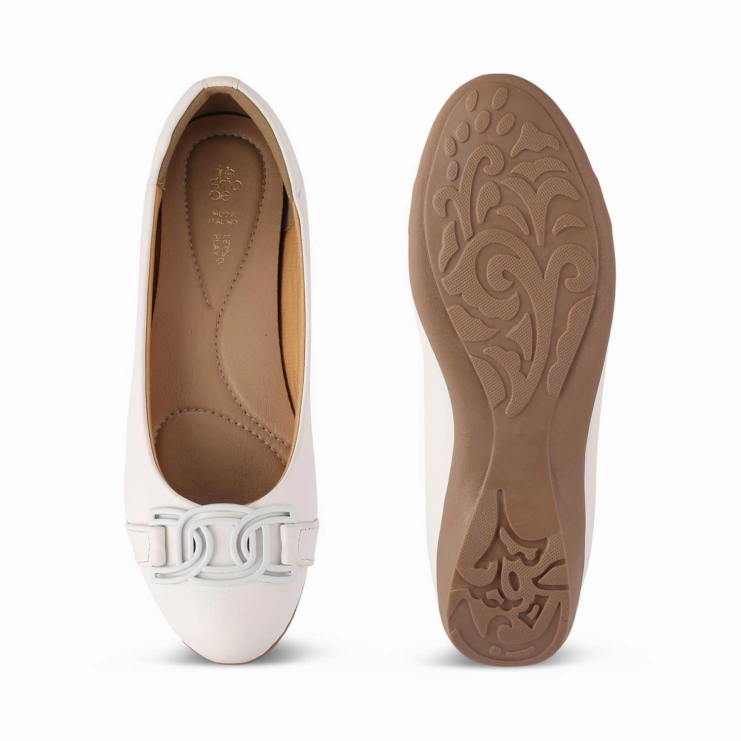 Die Geom Weiß Damen Ballerinas Tresmode