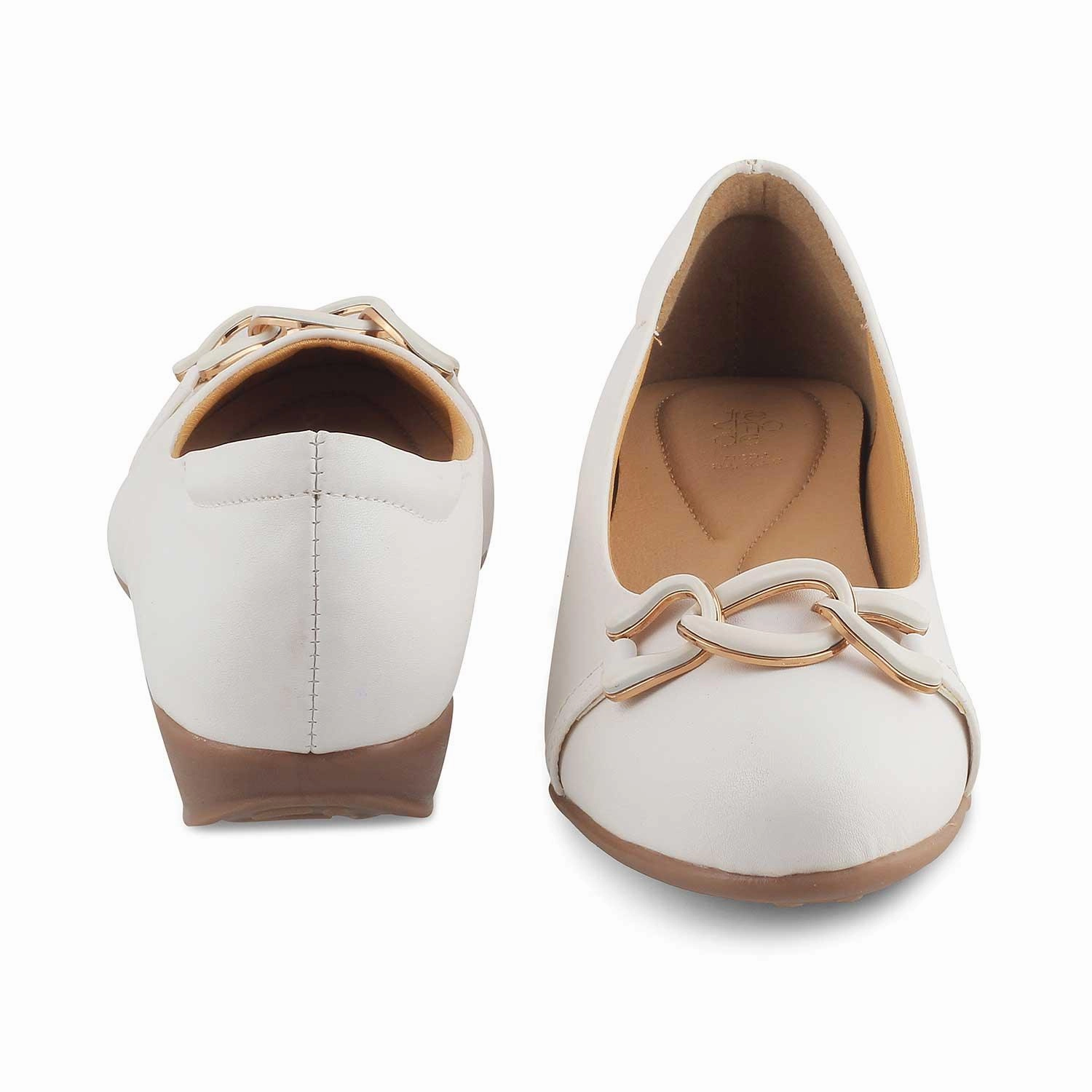 The Verona White Women's Casual Ballerinas Tresmode