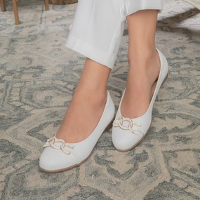 The Verona White Women's Casual Ballerinas Tresmode