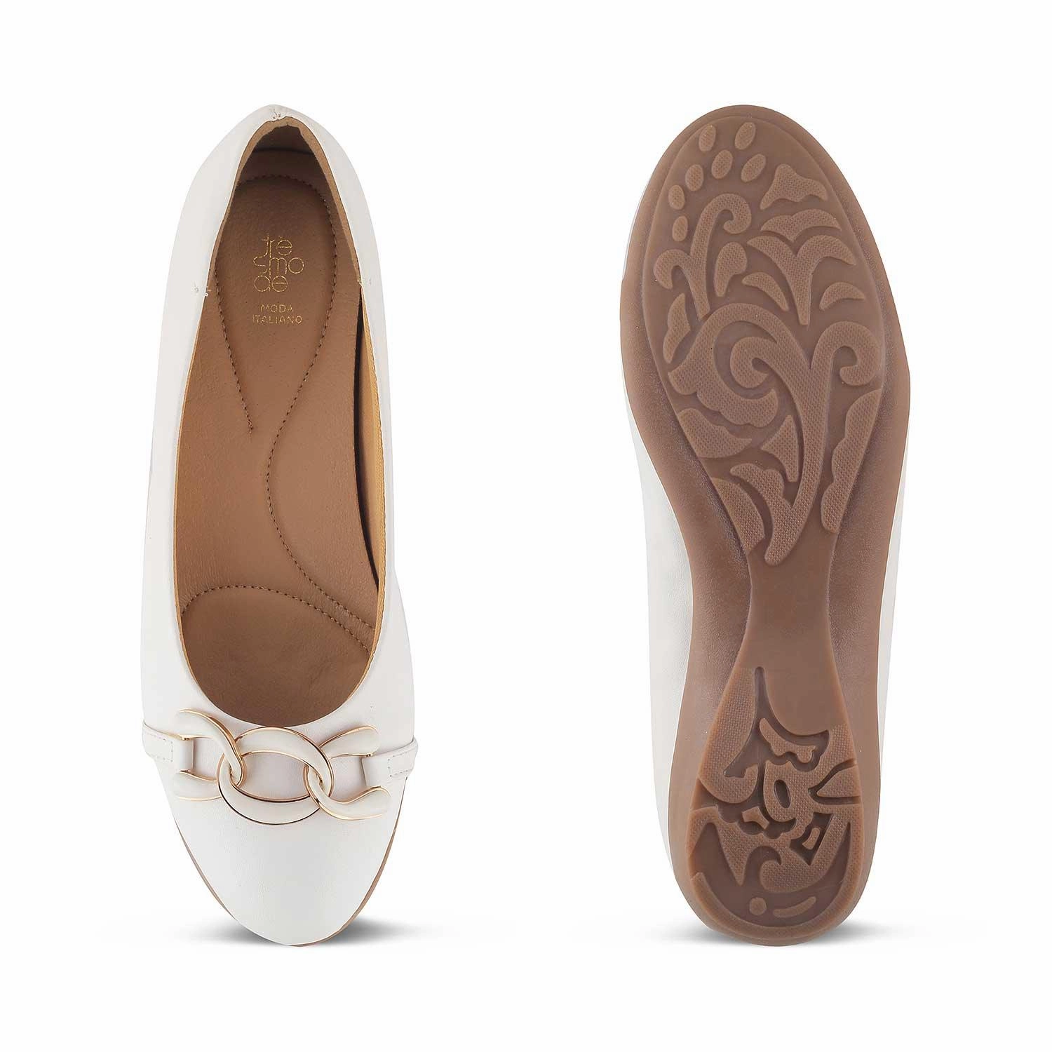 The Verona White Women's Casual Ballerinas Tresmode