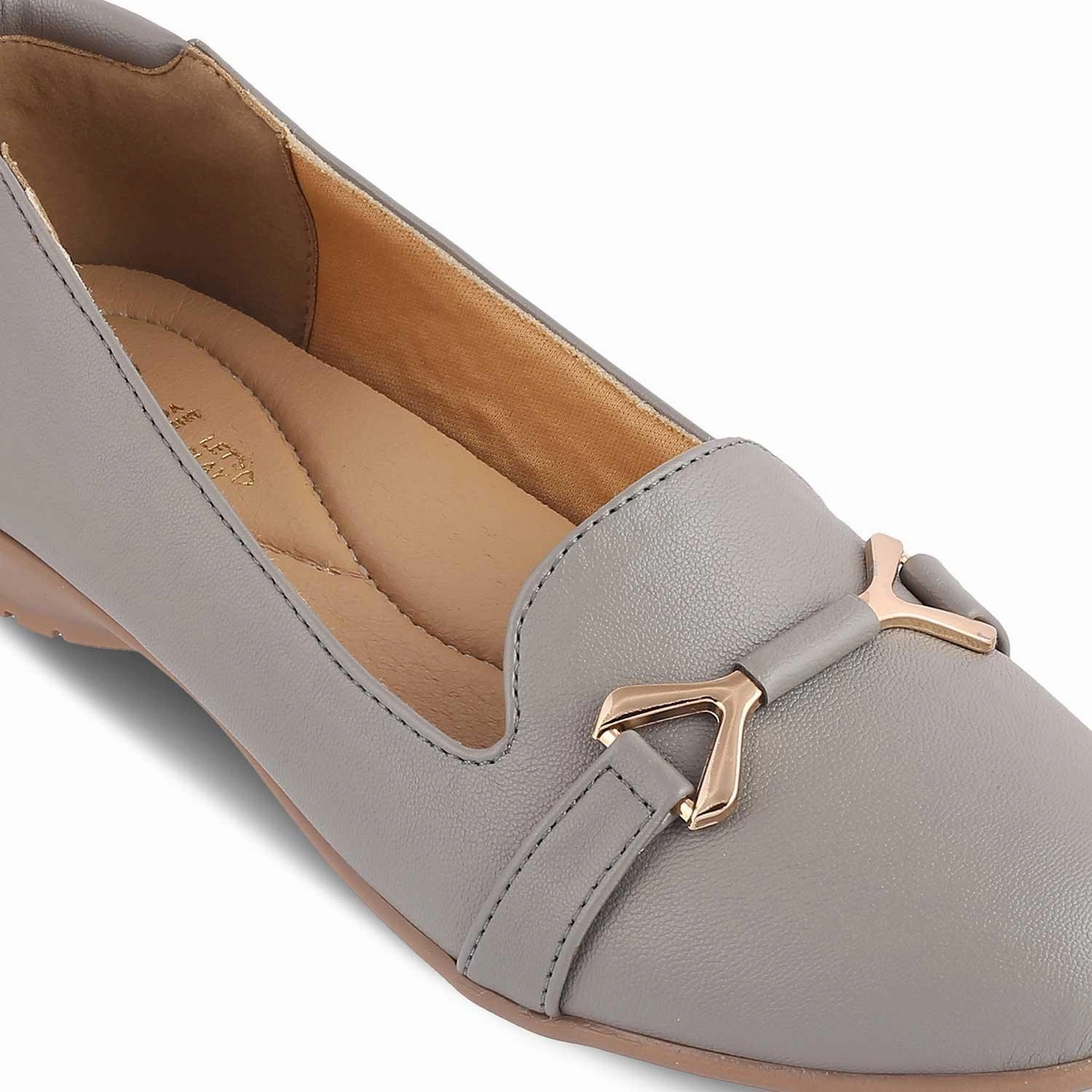 Die Yorky-2 Graue Damenballerinas Tresmode