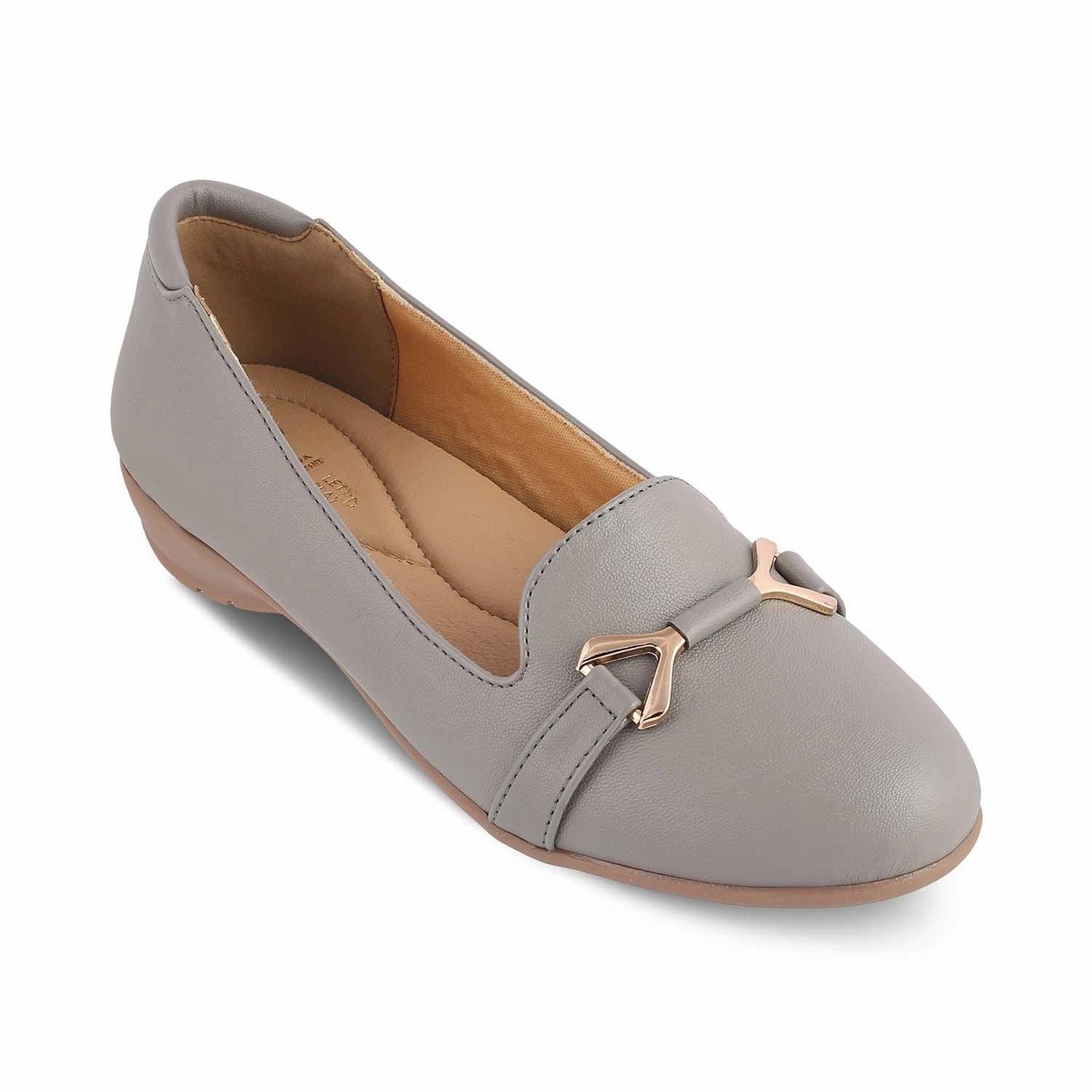 Die Yorky-2 Graue Damenballerinas Tresmode