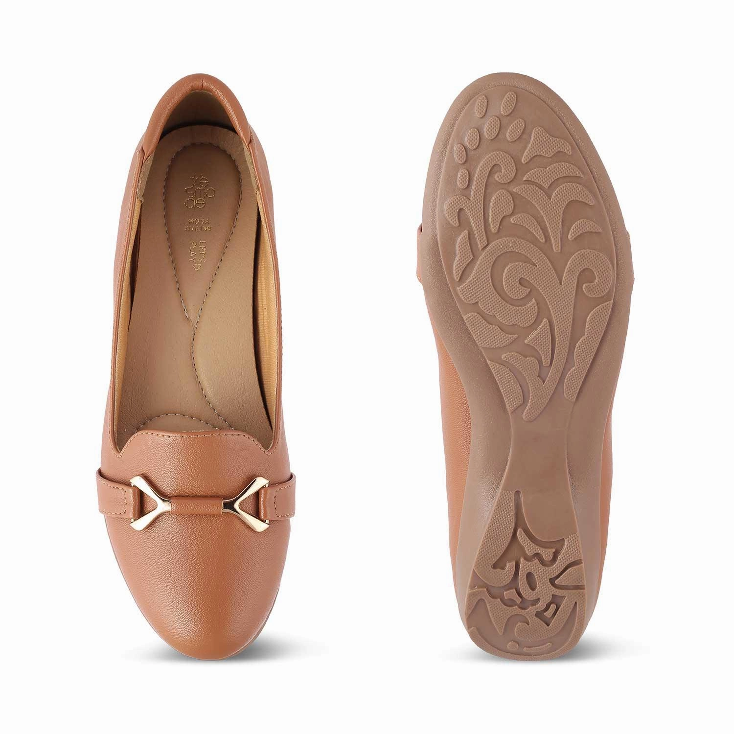 The Yorky-2 Tan Women's Dress Ballerinas Tresmode