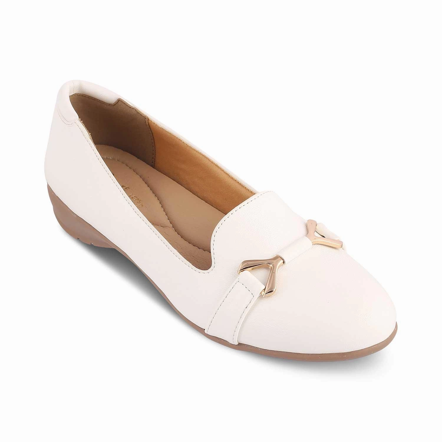 The Yorky-2 White Women's Dress Ballerinas Tresmode
