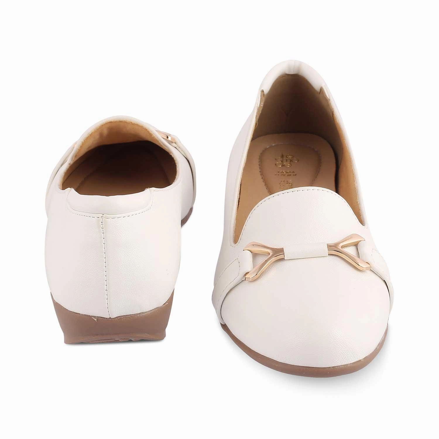 The Yorky-2 White Women's Dress Ballerinas Tresmode
