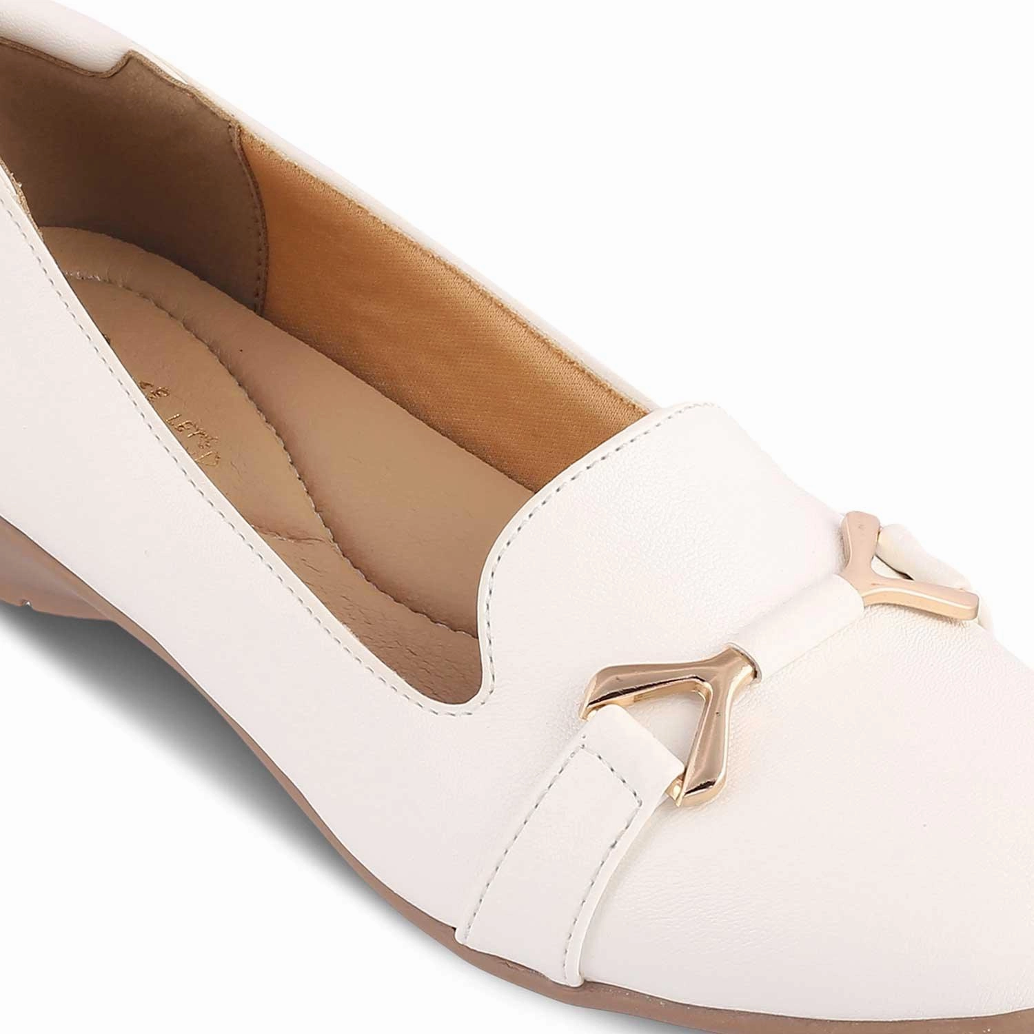 The Yorky-2 White Women's Dress Ballerinas Tresmode