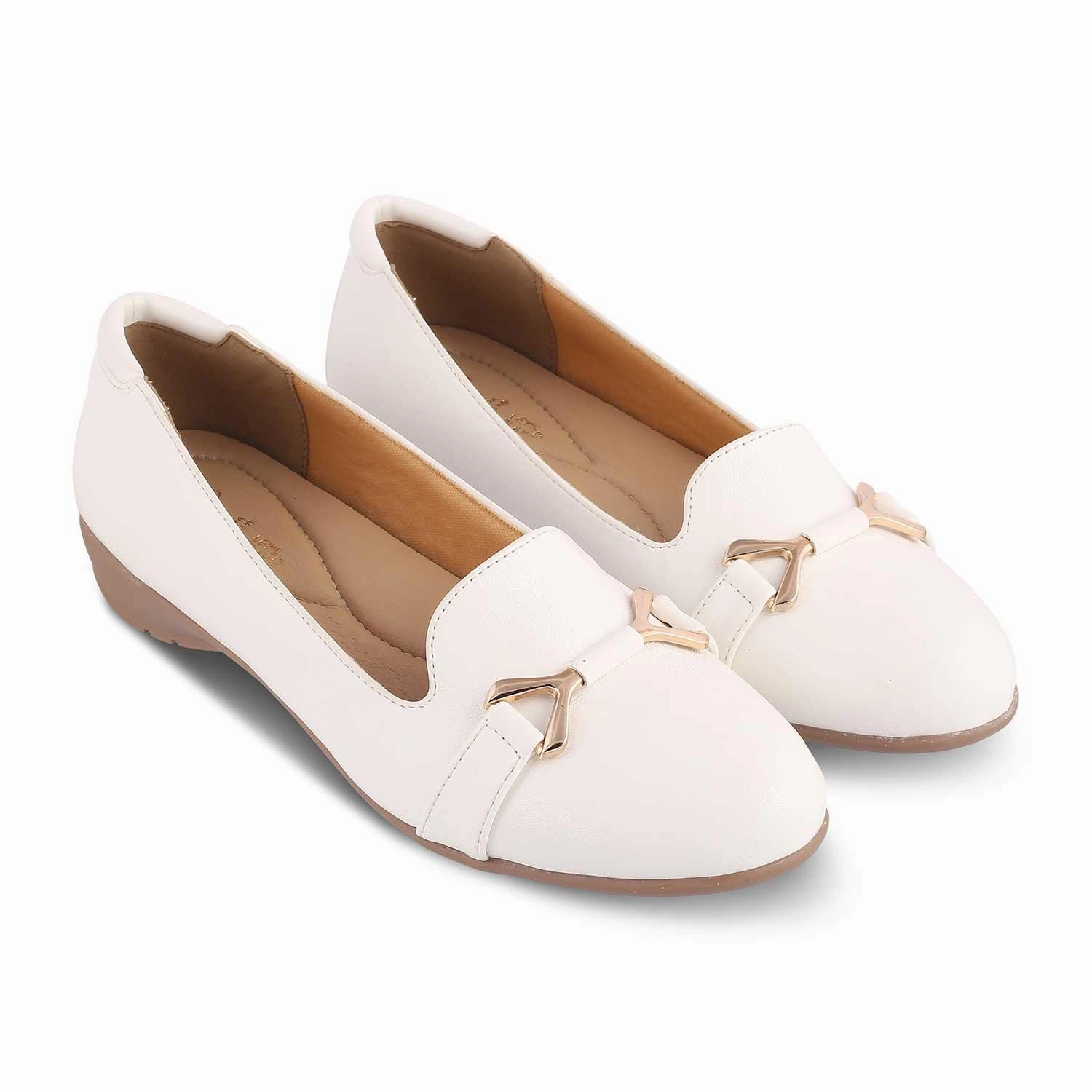 The Yorky-2 White Women's Dress Ballerinas Tresmode