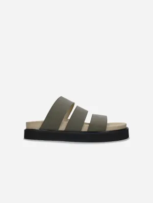 Tonga Unisex Vegane Mikrofaser Plateausandalen | Grün