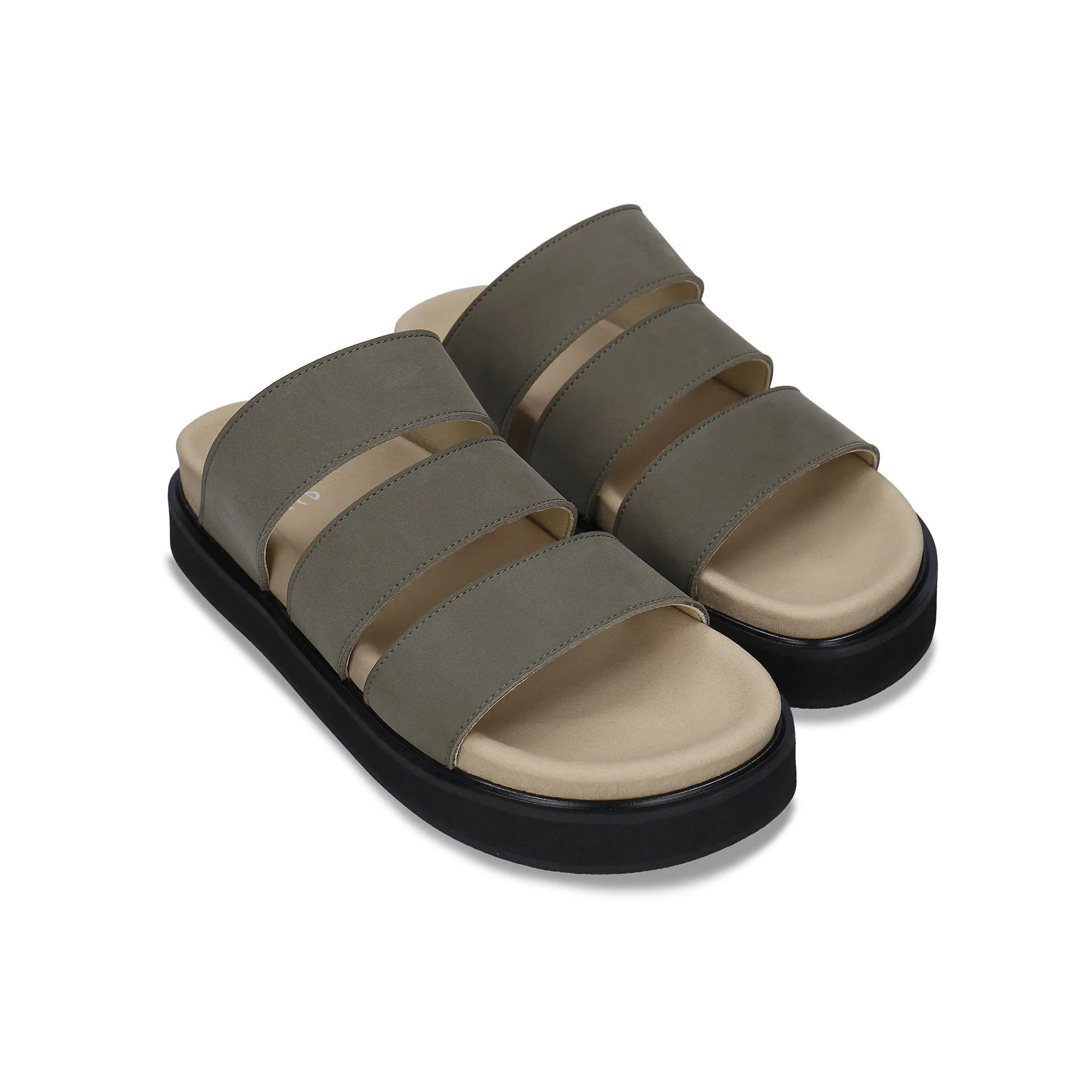 Tonga Unisex Vegane Mikrofaser Plateausandalen | Grün