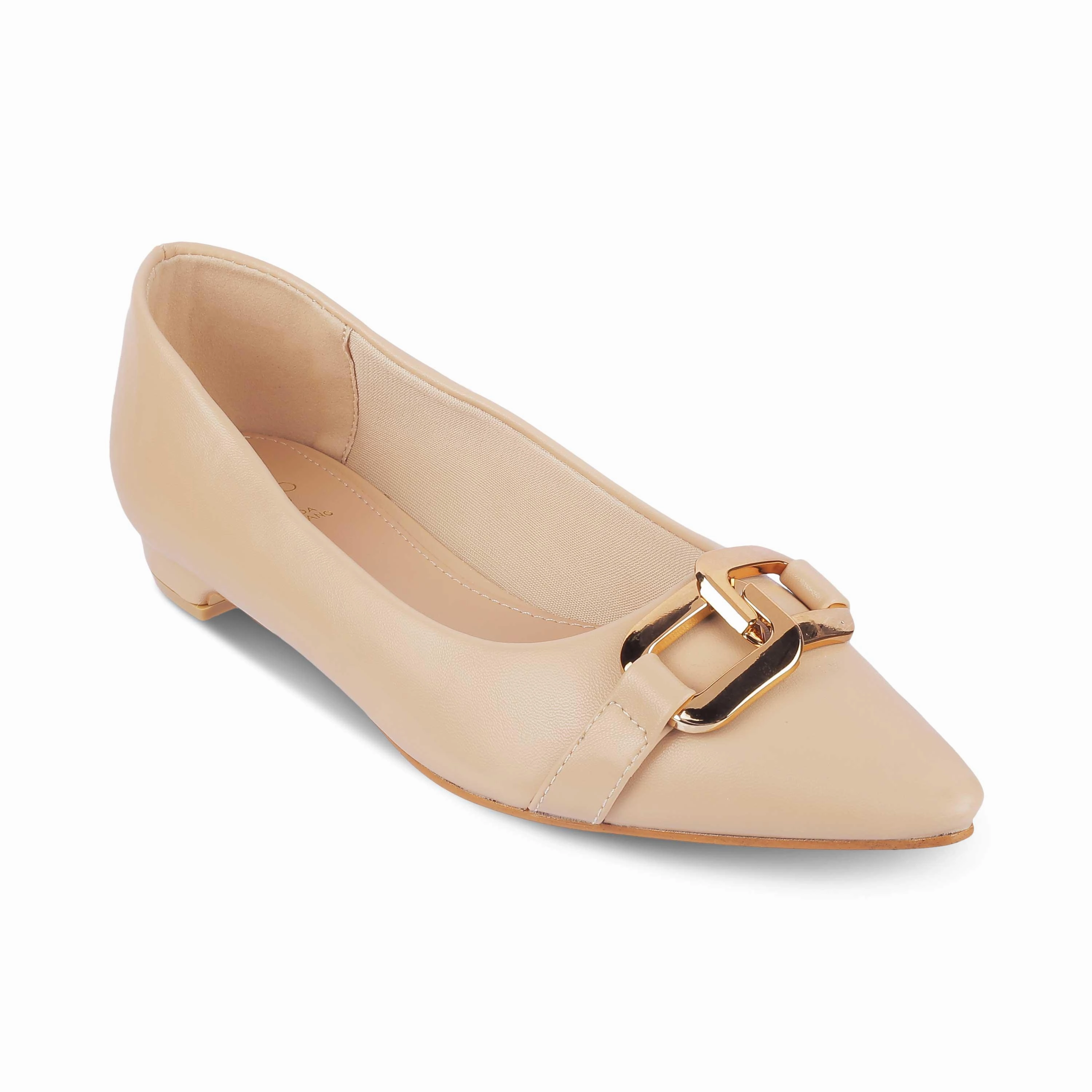 Tresmode Champs Beige Women's Dress Ballerinas