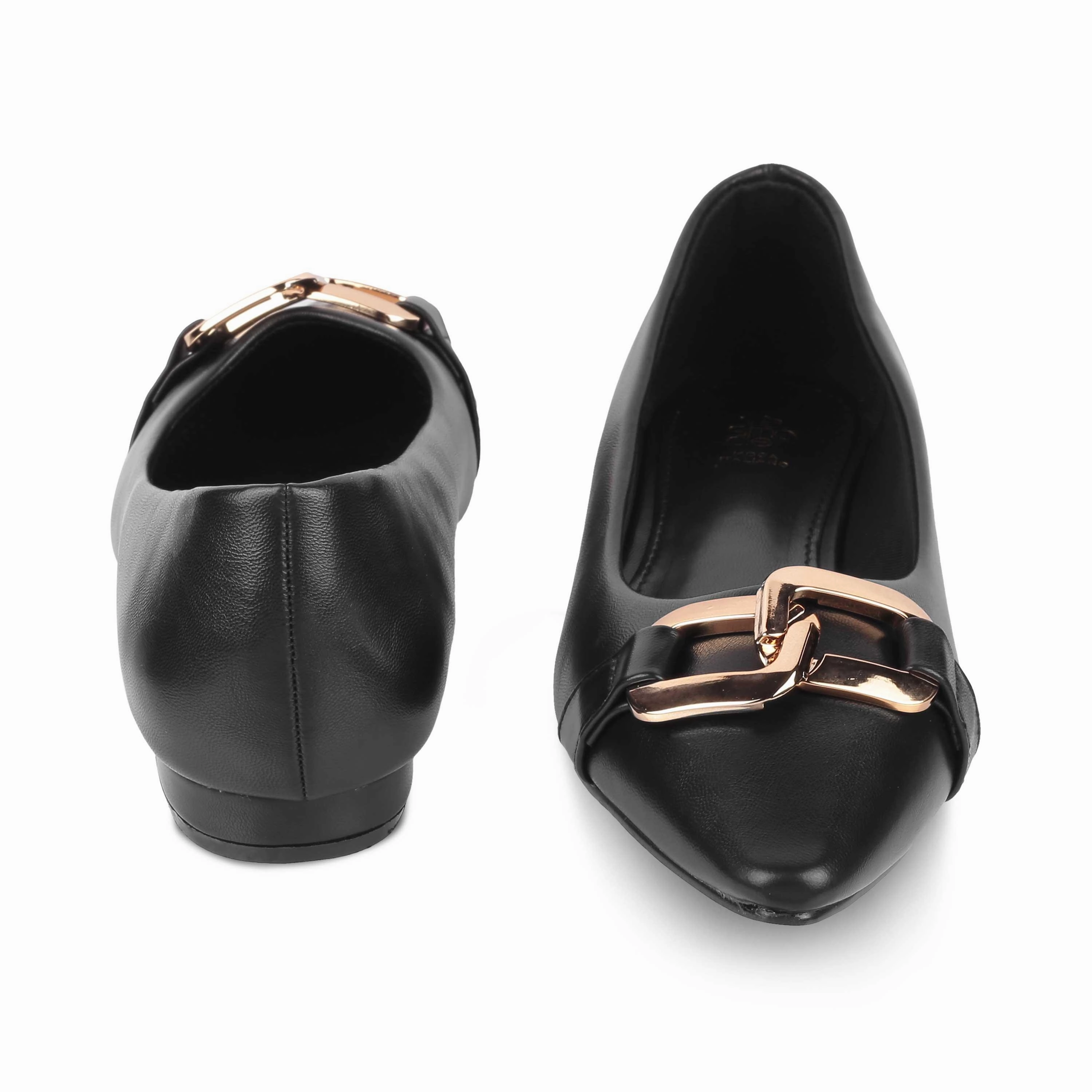 Tresmode Champs Black Women's Dress Ballerinas
