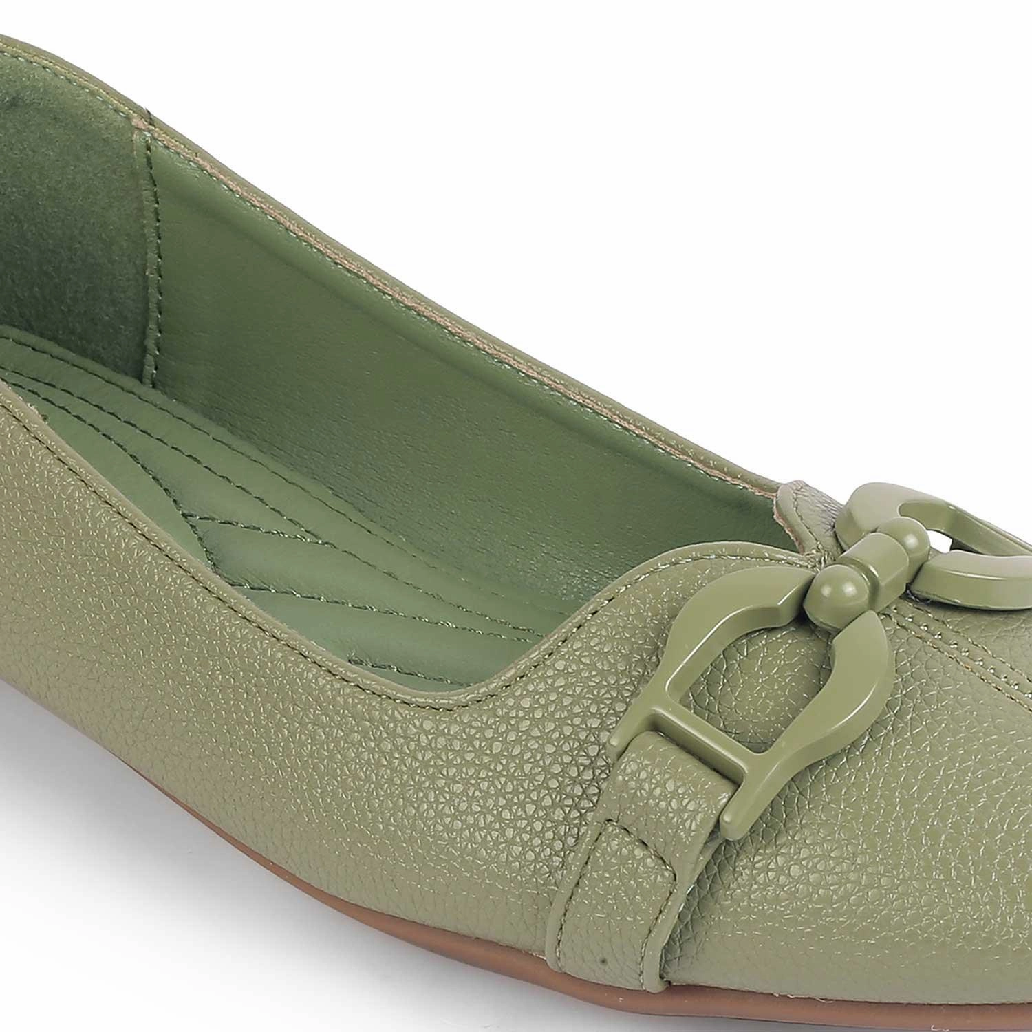 Tresmode Fare Green Women's Dress Ballerinas