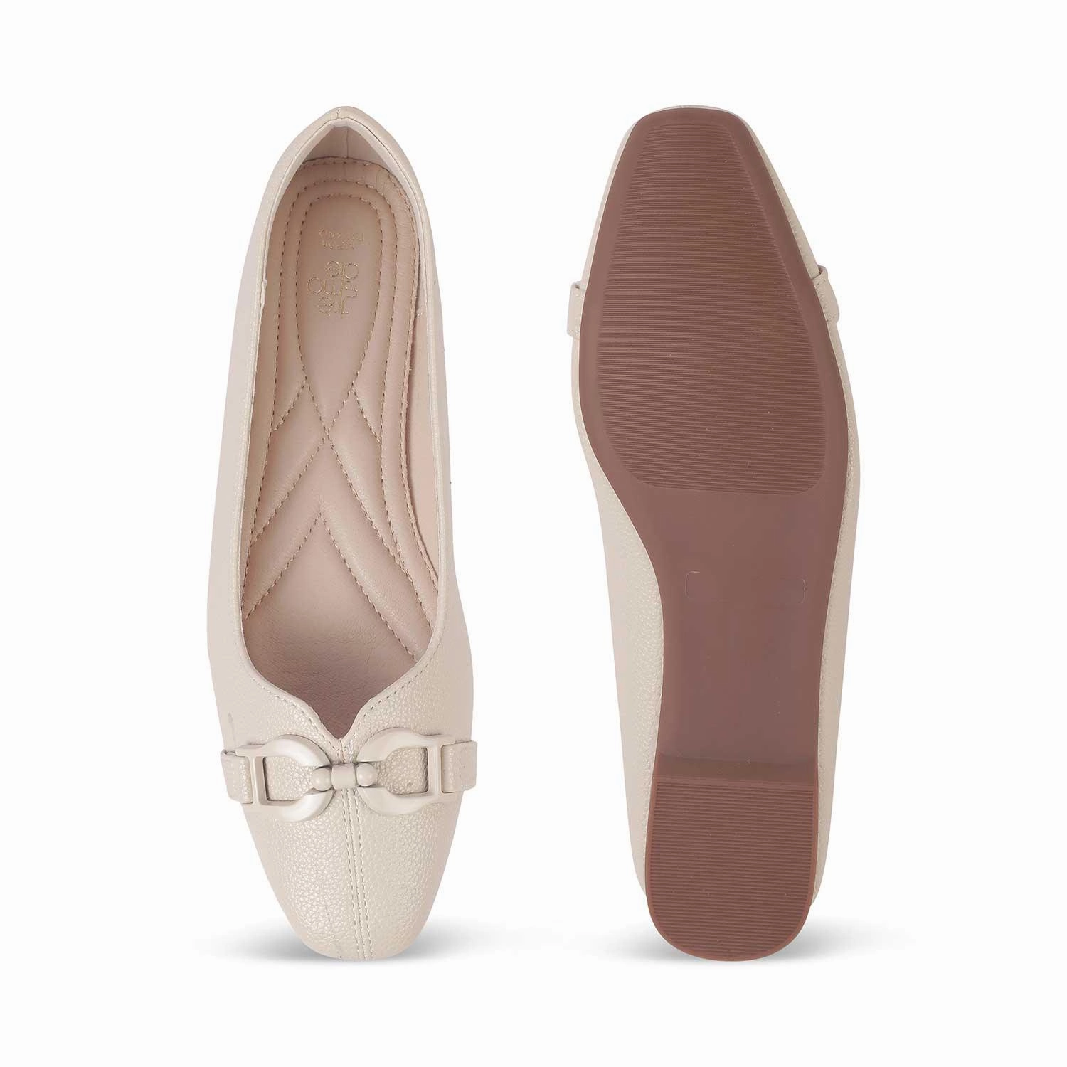 Tresmode Fare White Women's Dress Ballerinas
