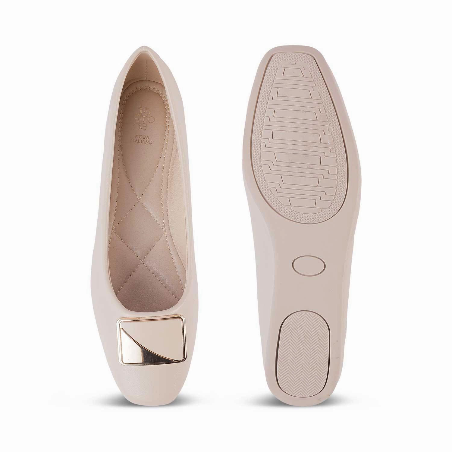 Tresmode Treci Weiße Ballerinas für Damen