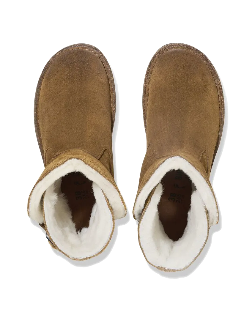 Uppsala Shearling Wildleder Stiefel in Dunklem Tee