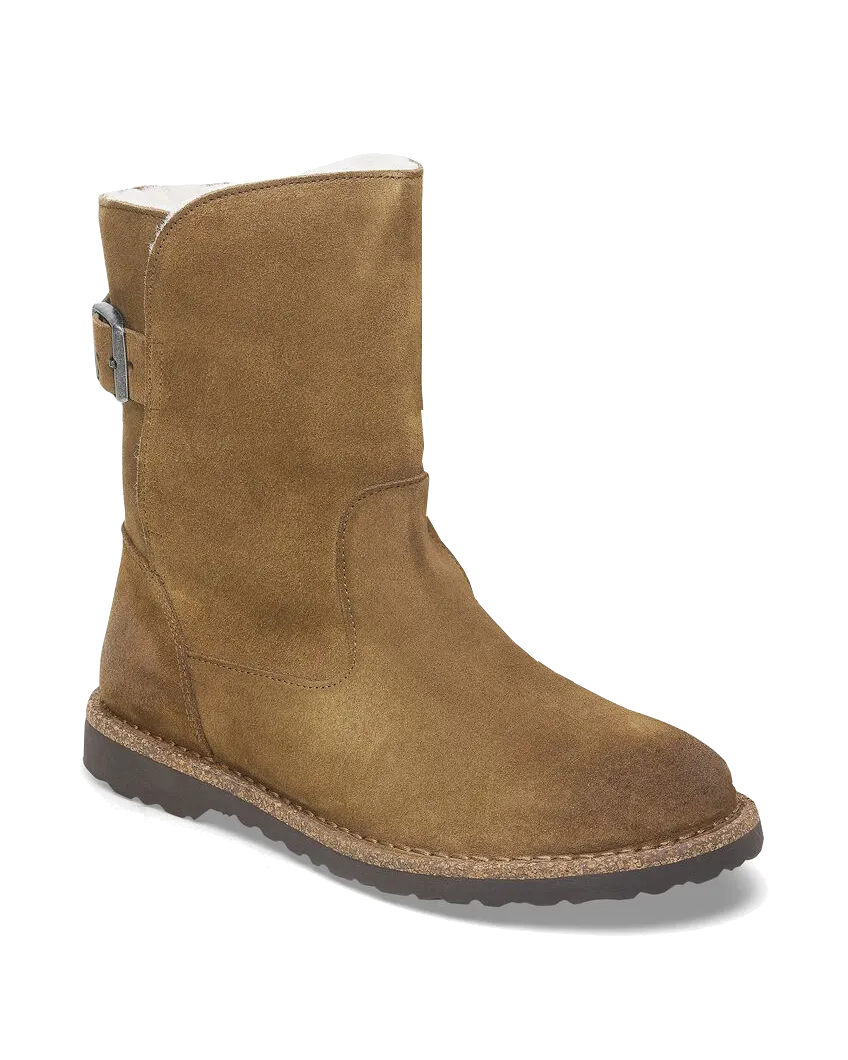 Uppsala Shearling Wildleder Stiefel in Dunklem Tee