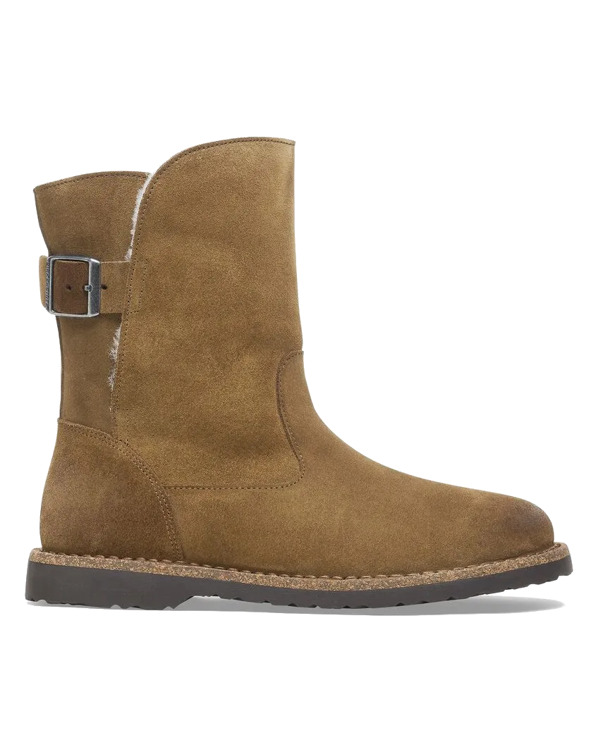 Uppsala Shearling Wildleder Stiefel in Dunklem Tee