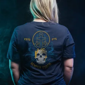 USN - Damen Semper Fortis Boyfriend Fit T-Shirt - Marineblau