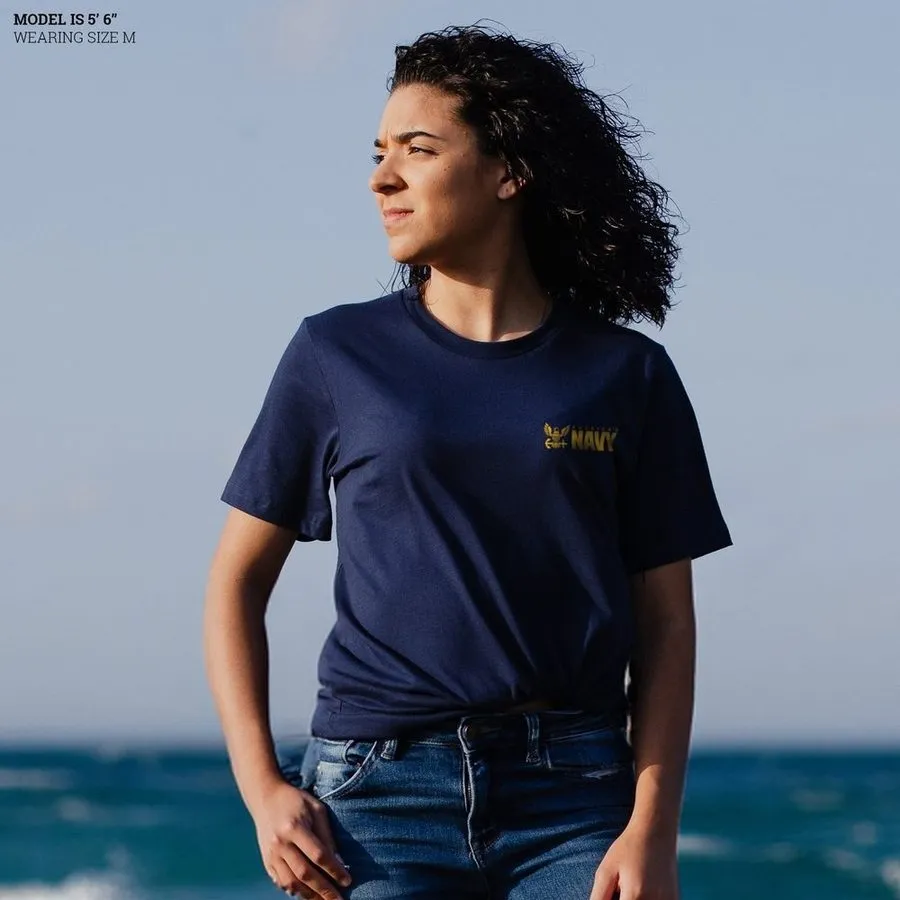 USN - Damen Semper Fortis Boyfriend Fit T-Shirt - Marineblau