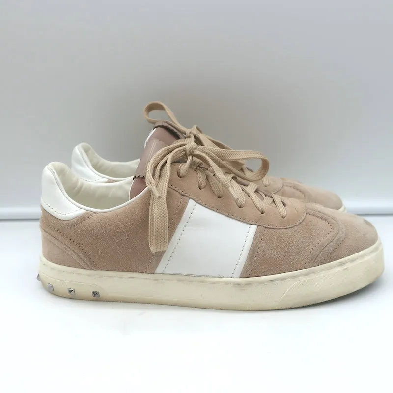 Valentino Flycrew Low Top Sneakers in Blassrosa Wildleder Größe 38.5