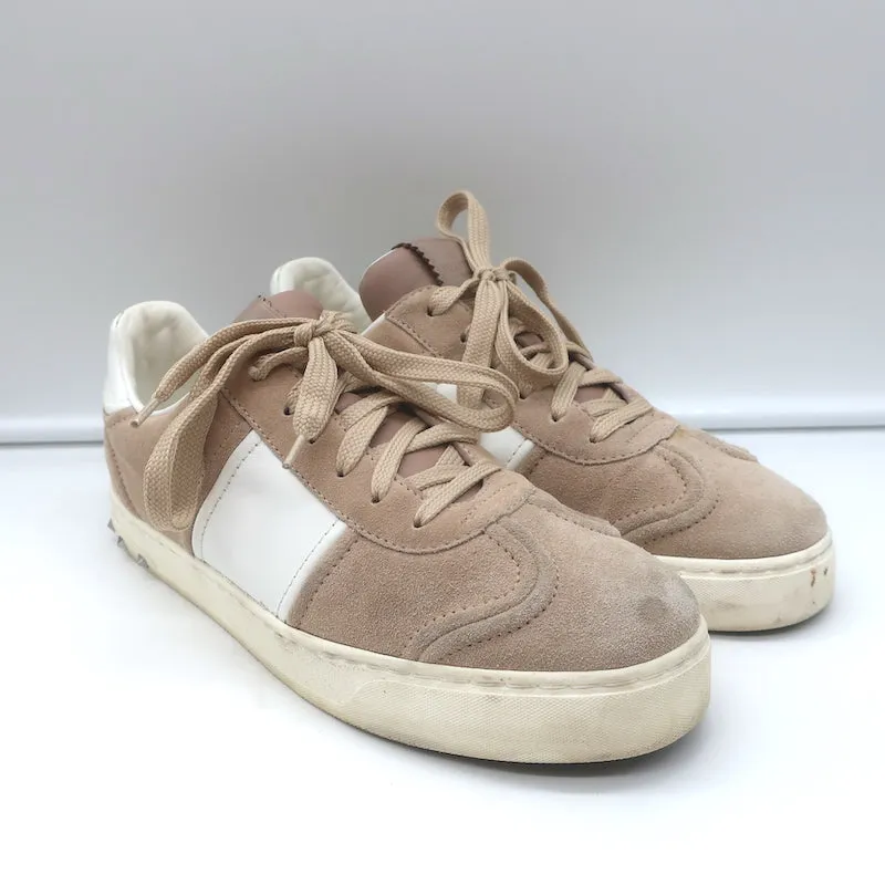 Valentino Flycrew Low Top Sneakers in Blassrosa Wildleder Größe 38.5