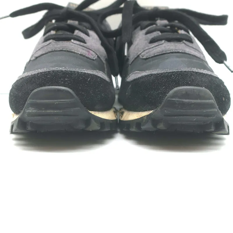 Valentino Soul Rockstud Sneakers Schwarz Camouflage & Grauer Wildleder Größe 35