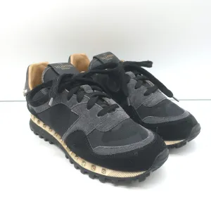 Valentino Soul Rockstud Sneakers Schwarz Camouflage & Grauer Wildleder Größe 35