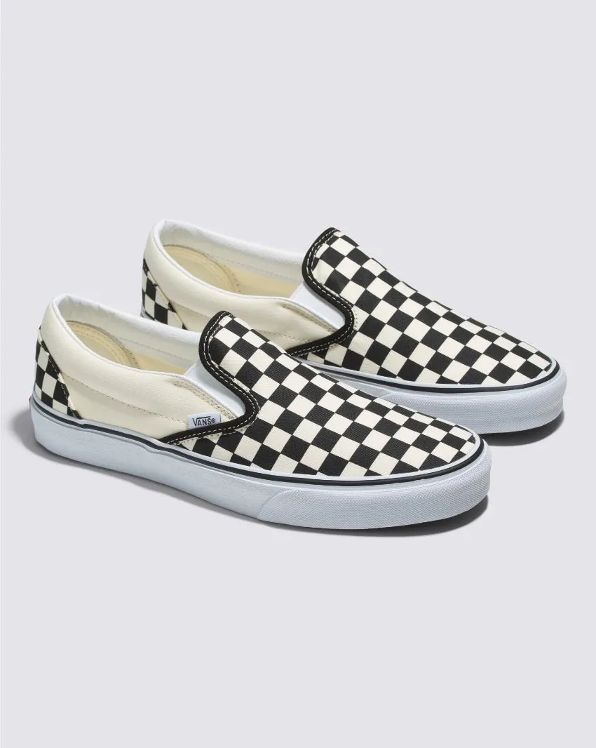 VANS UNISEX CLASSIC SLIP-ON KARIERT SCHWARZ/WEIß CASUAL SNEAKER SCHUHE